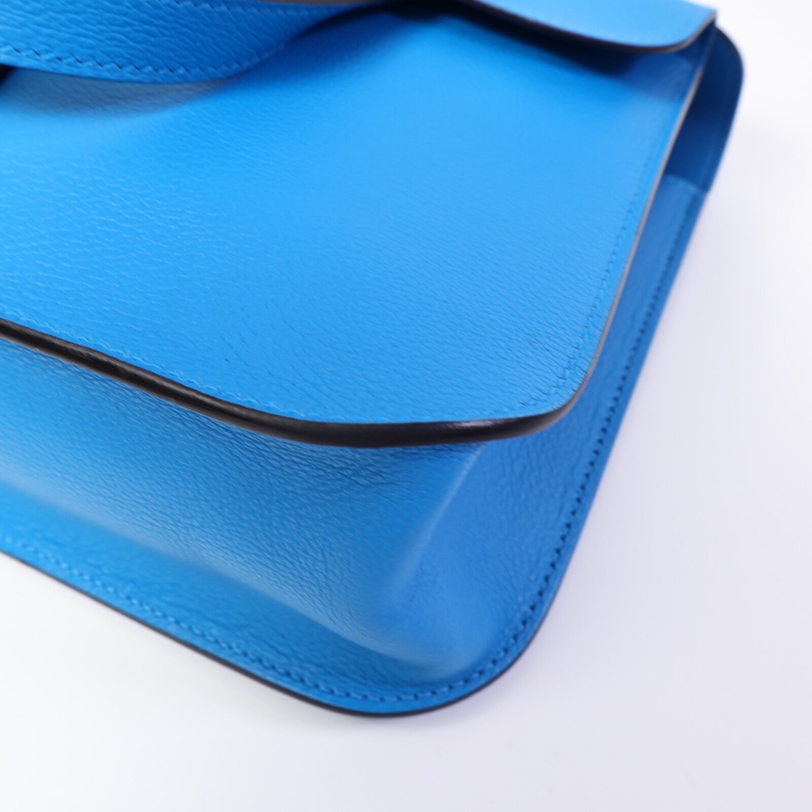 HERMES Evercolor皮革Halzan 25手挽肩背兩用袋Blue Zanzibar