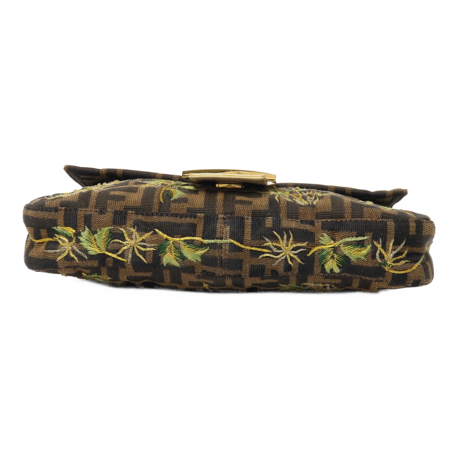 FENDI 帆布Zucca Palm Tree Embroidered Baguette Bag肩背袋