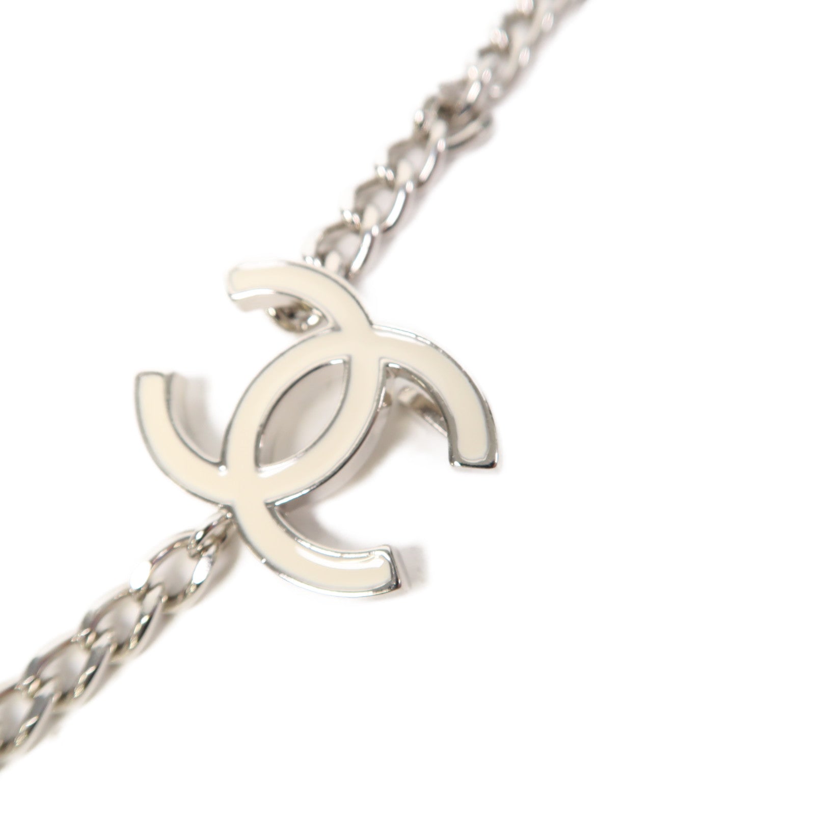 CHANEL 金屬Belt皮帶銀色