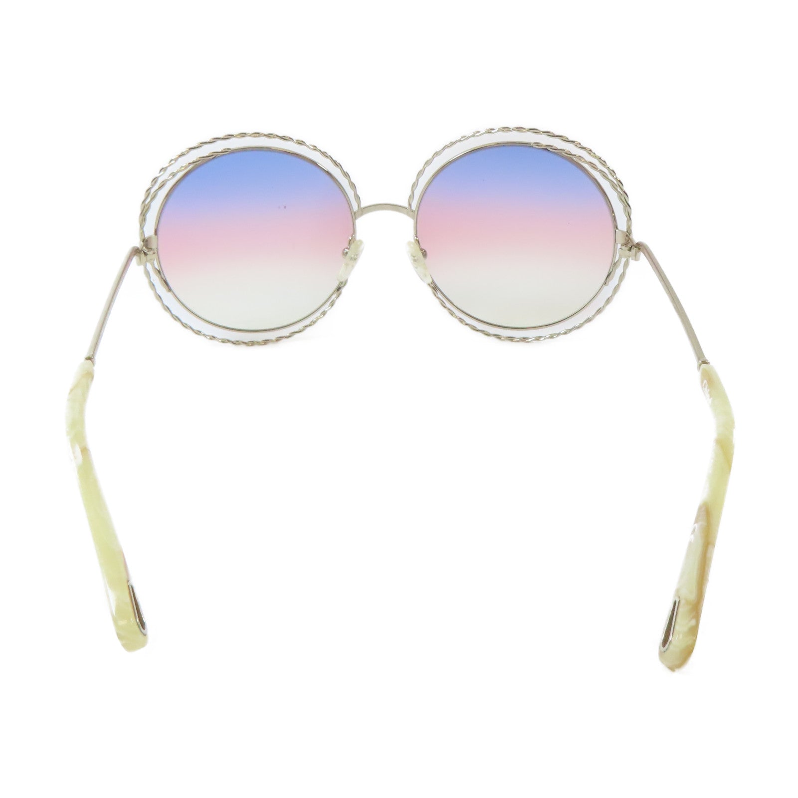 Chloe PVC/金屬Sunglasses太陽眼鏡金色/米白色