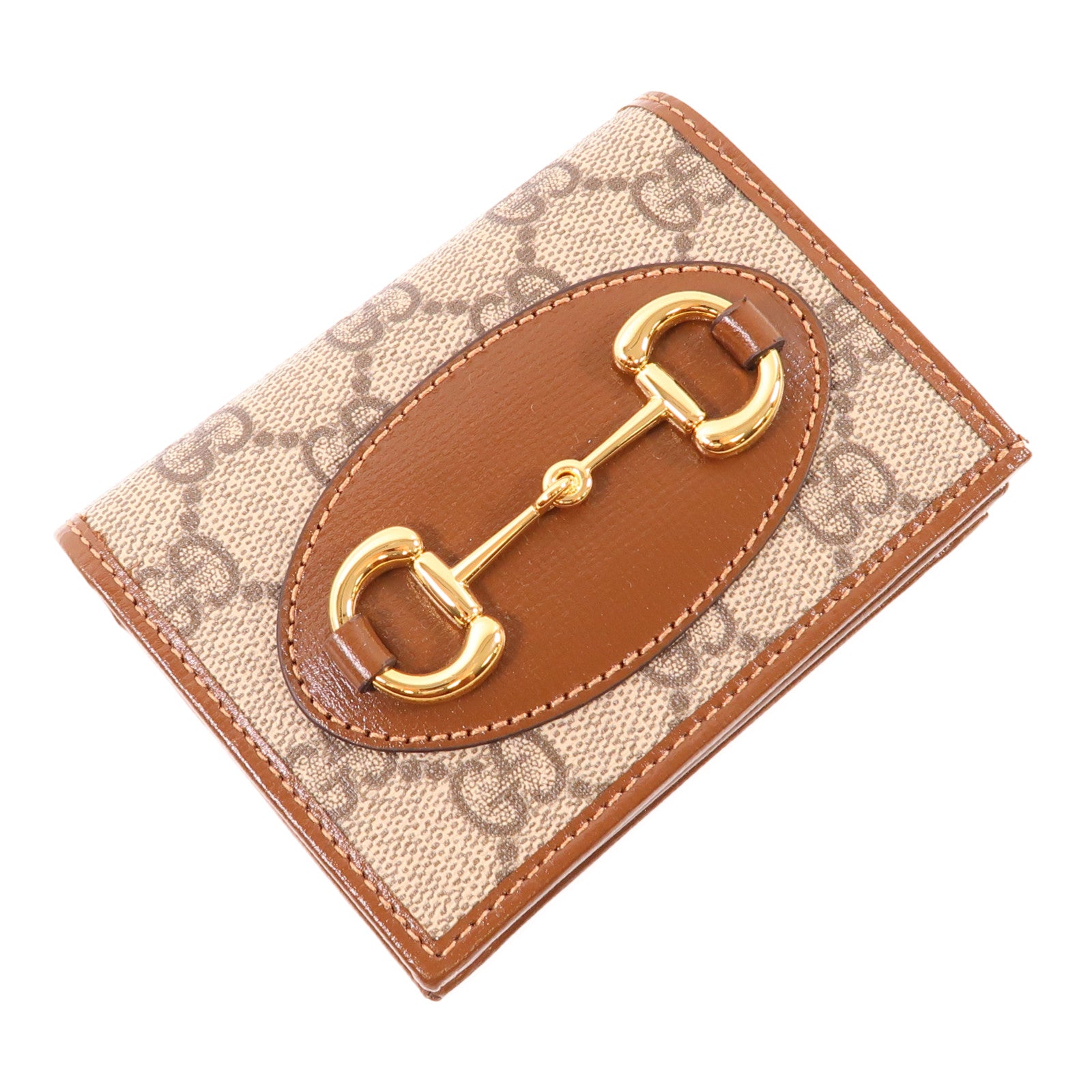 GUCCI 塗層帆布Horsebit 1955 Wallet金扣錢包