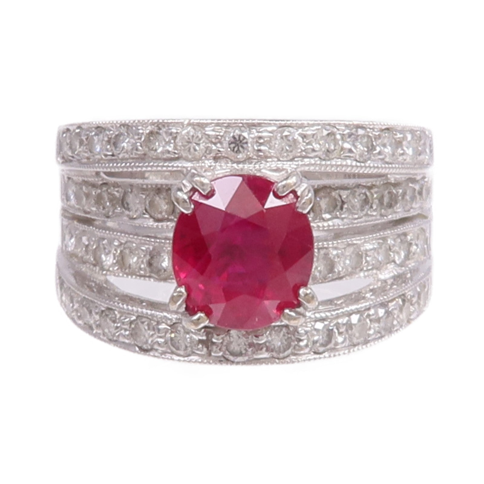 JEWELRY 18K白金Crystal Diamond Ring水晶/鑽石戒指US#4.75