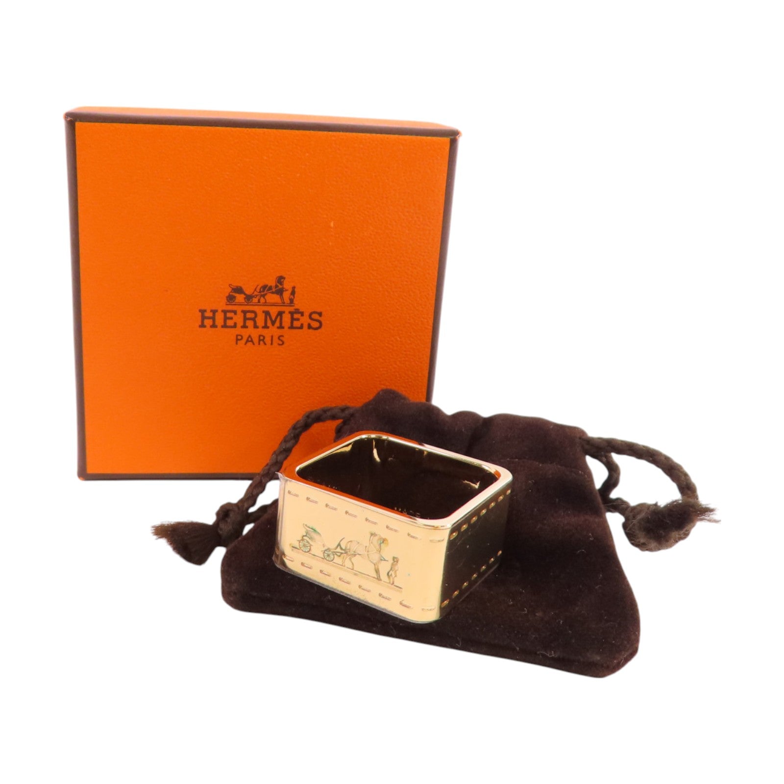 HERMES 【激減優惠】黄銅Bolduc Scarf 90 Ring絲巾扣