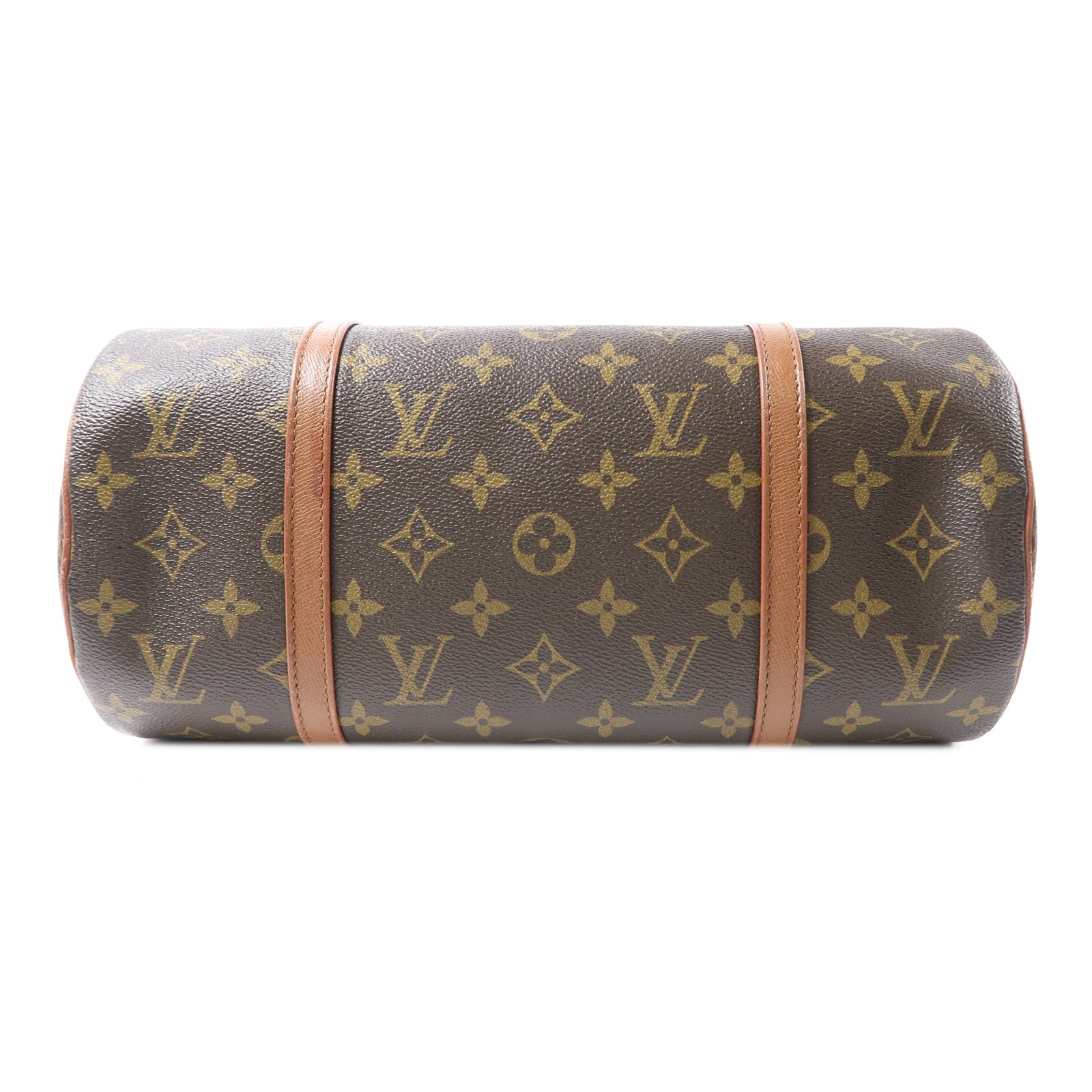 LOUIS VUITTON Monogram Papillon金扣手挽袋棕色