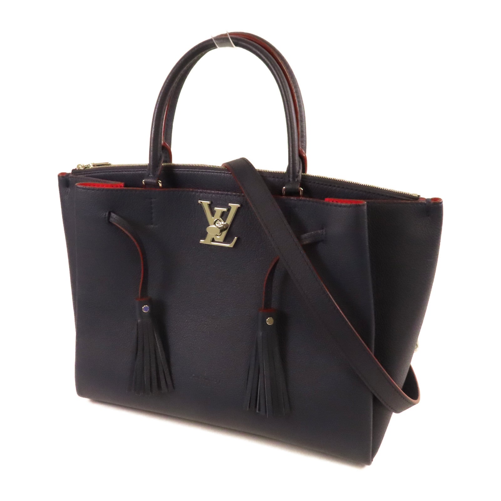 LOUIS VUITTON 【激減優惠】牛皮皮革Lockme銀扣手挽肩背兩用袋手挽肩背兩用袋/紅色