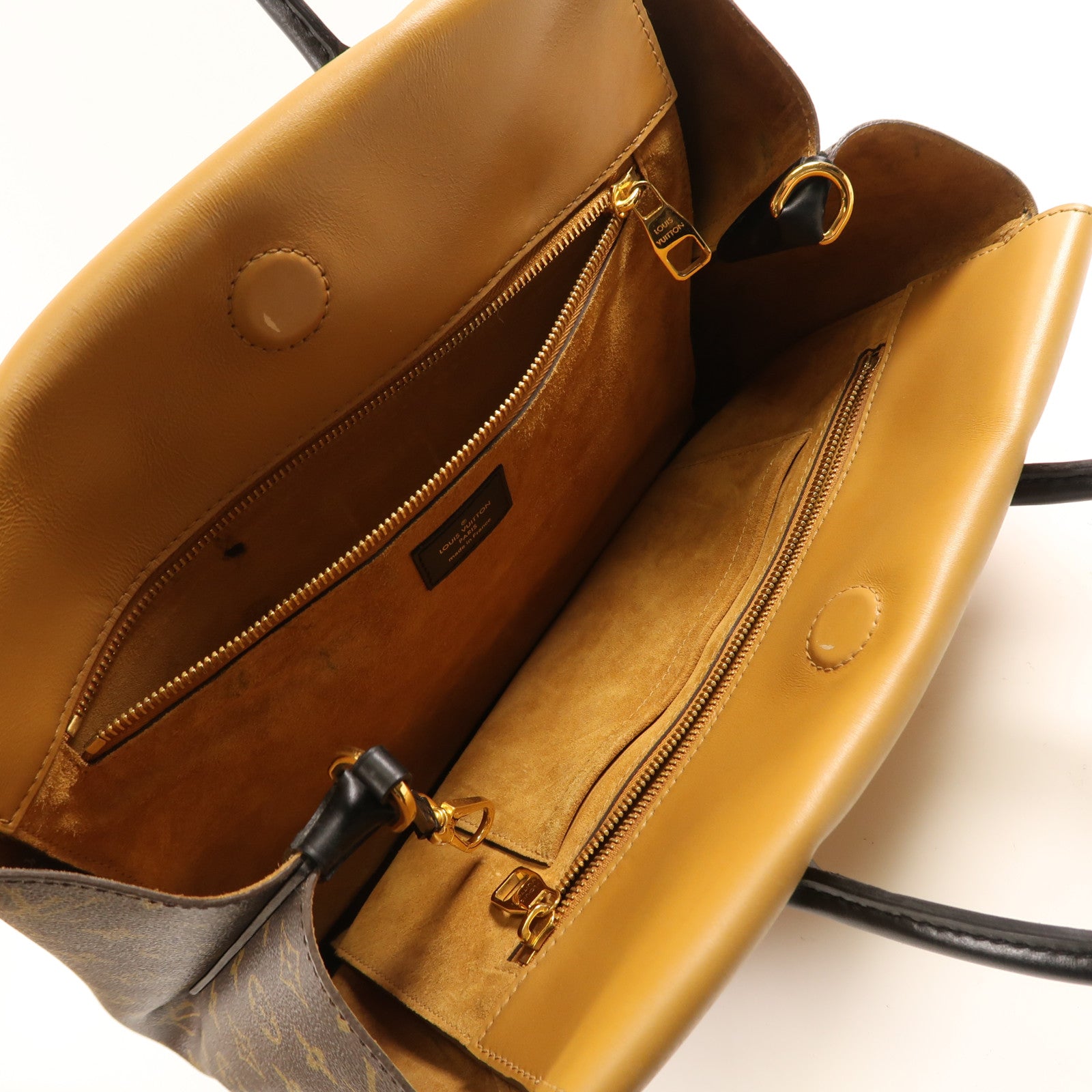 LOUIS VUITTON LV GHW Tote W PM Hand Bag M40941 Calfskin Leather Monogram Yellow