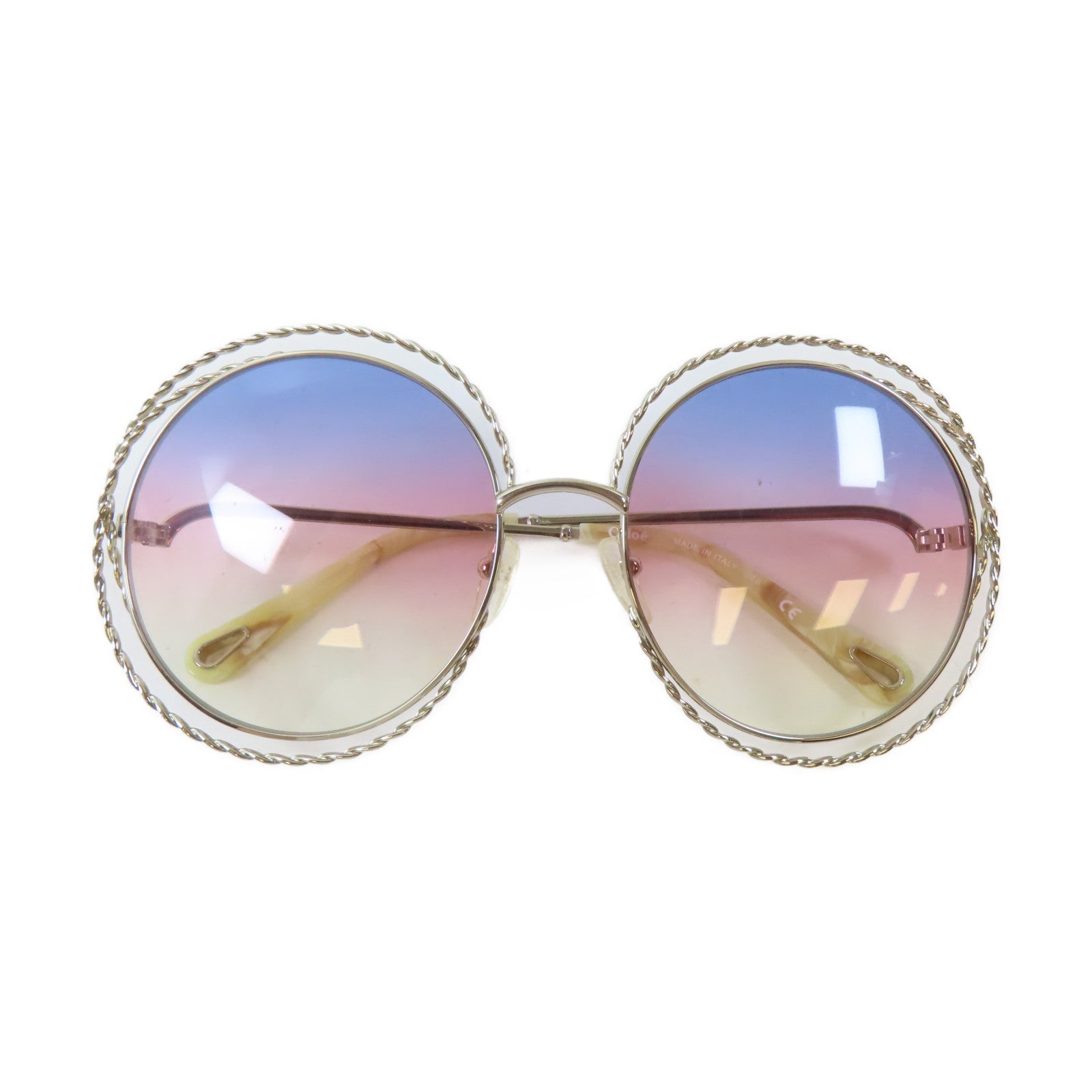 Chloe PVC/金屬Sunglasses太陽眼鏡金色/米白色