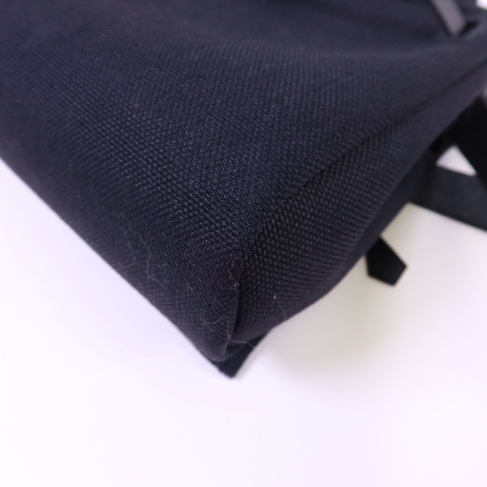 HERMES 帆布Mini Herbag銀扣肩背袋Noir
