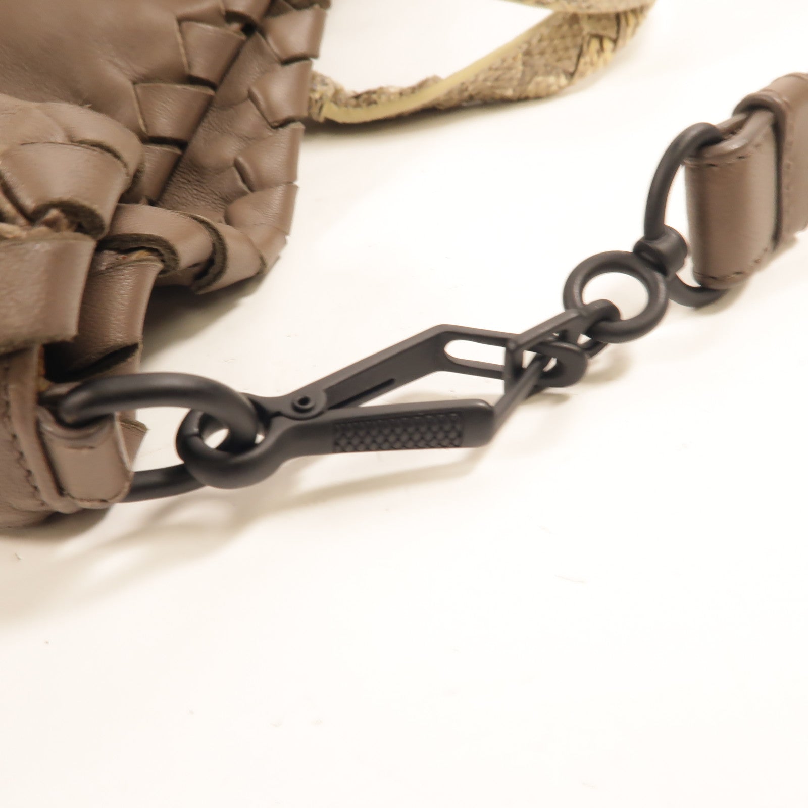 BOTTEGA VENETA 羊皮皮革/蛇皮皮革Tote Bag手挽肩背兩用袋