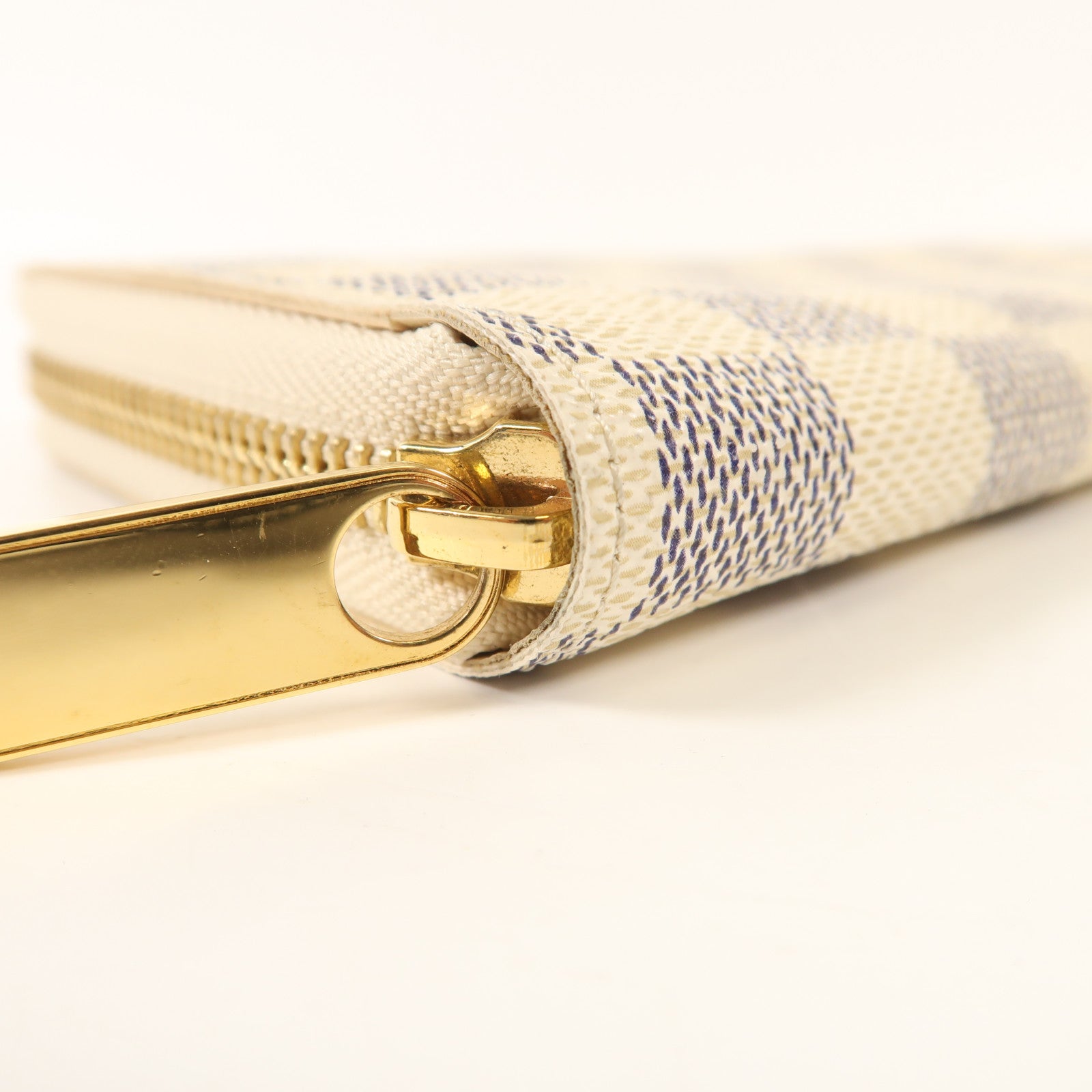 LOUIS VUITTON Damier Azur Zippy Wallet金扣長錢包