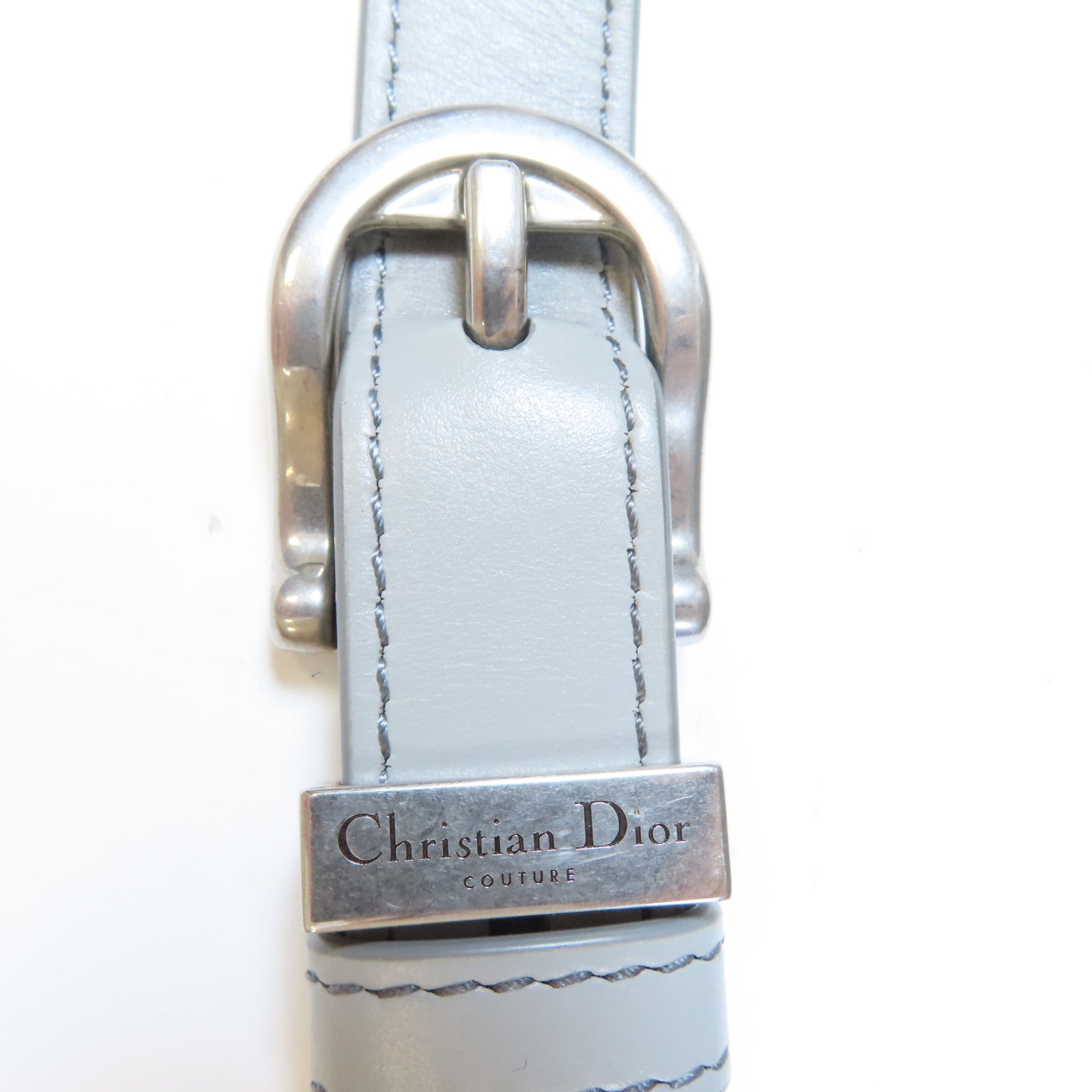 Dior 【激減優惠】牛皮皮革Shoulder Bag銀扣肩背袋灰色