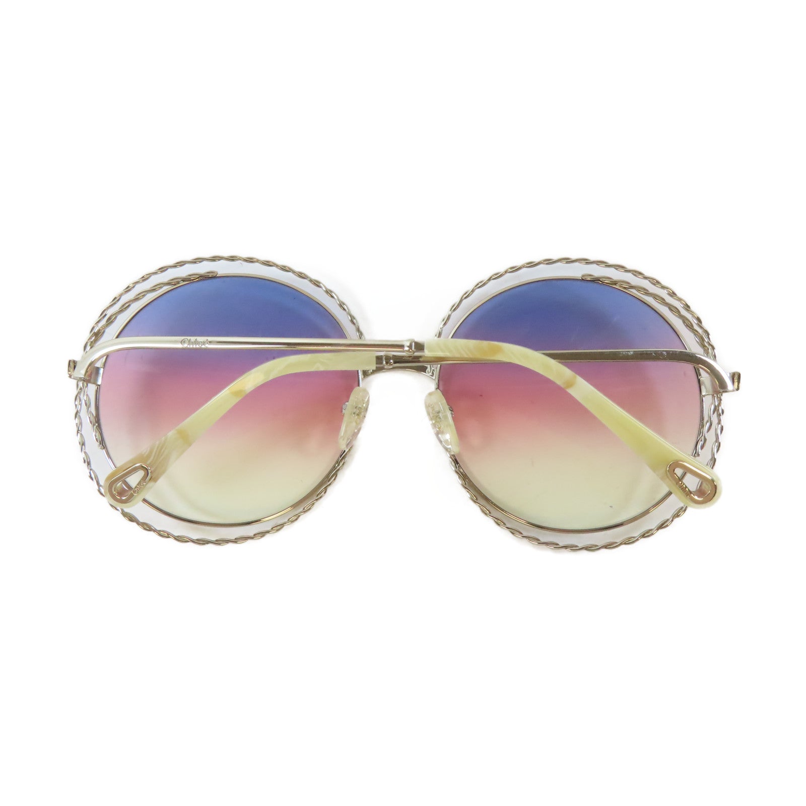 Chloe PVC/金屬Sunglasses太陽眼鏡金色/米白色