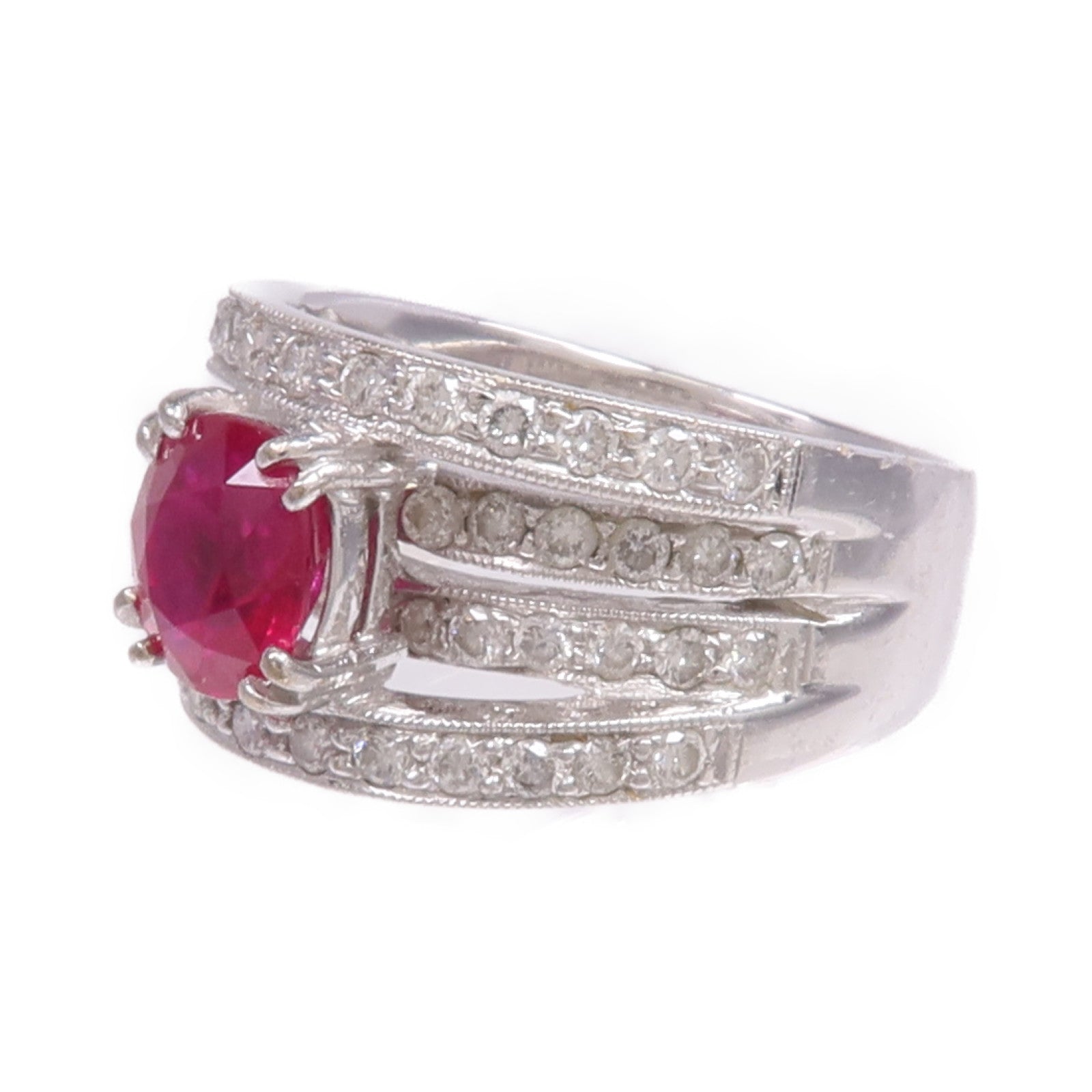 JEWELRY 18K白金Crystal Diamond Ring水晶/鑽石戒指US#4.75