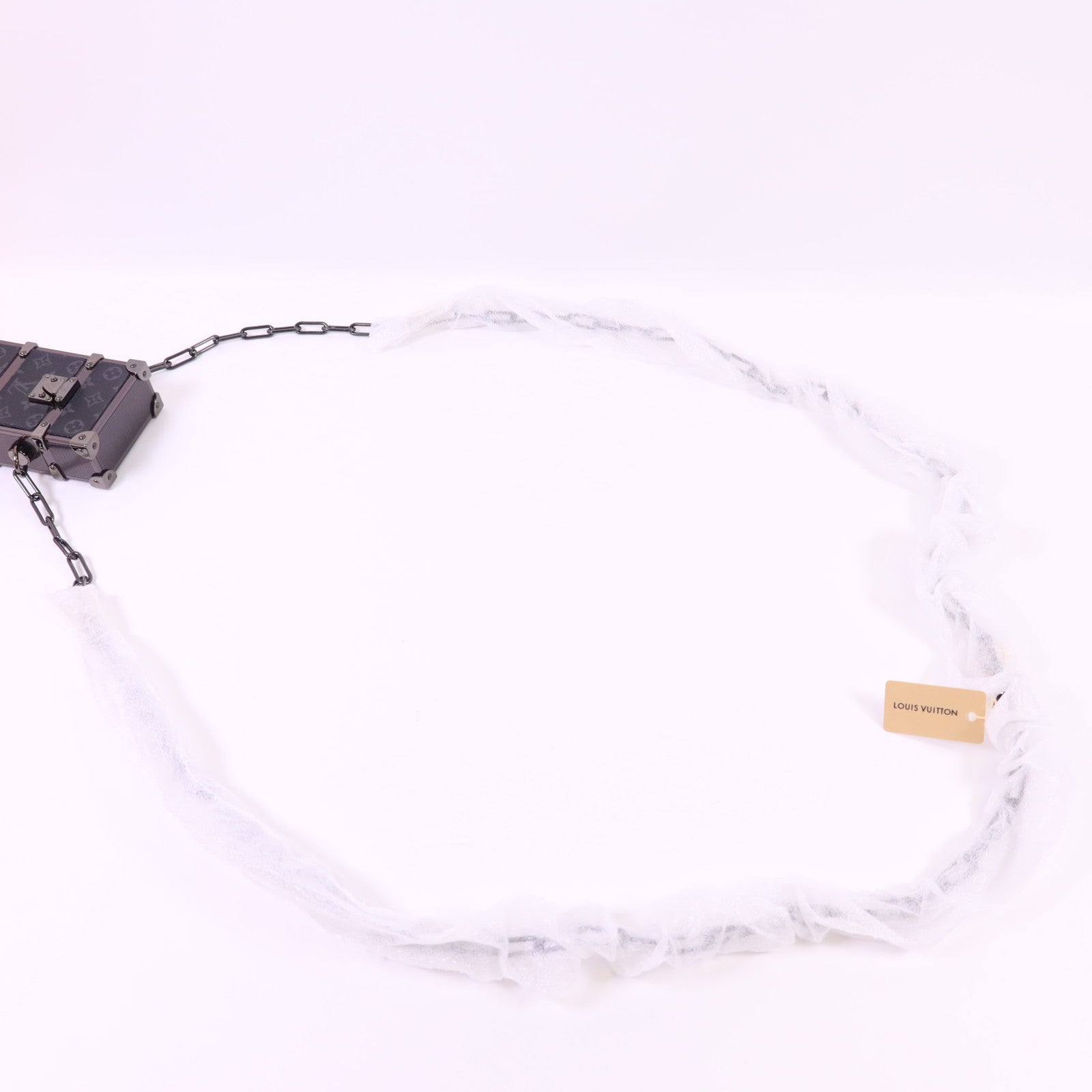 LOUIS VUITTON Monogram Eclipse Trunk Box Chain Shoulder鏈帶肩背袋