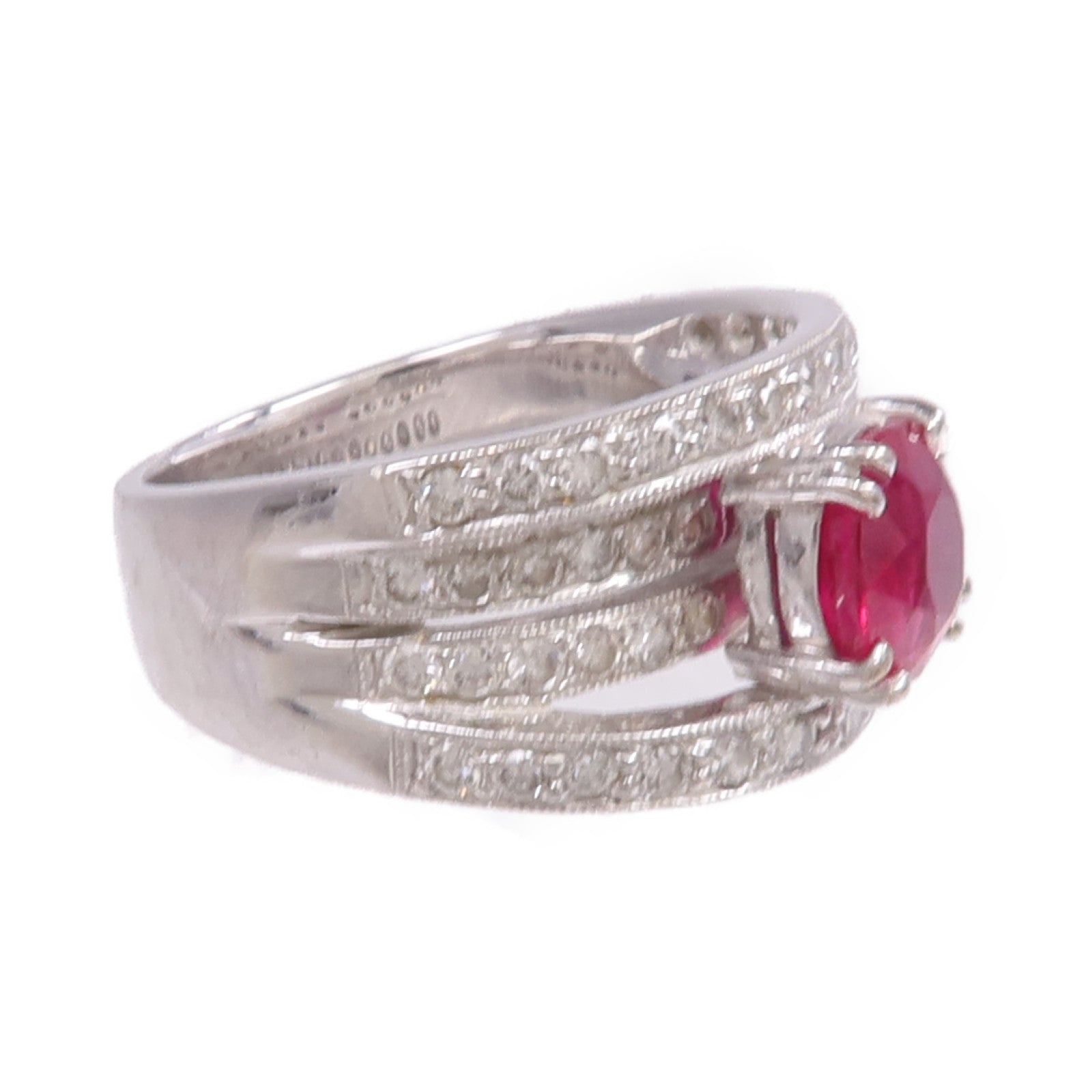 JEWELRY 18K白金Crystal Diamond Ring水晶/鑽石戒指US#4.75
