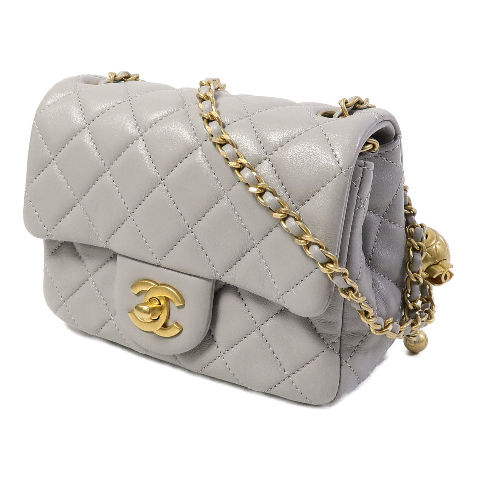 CHANEL 羊皮皮革Classic 17 Goldball鏈帶肩背袋