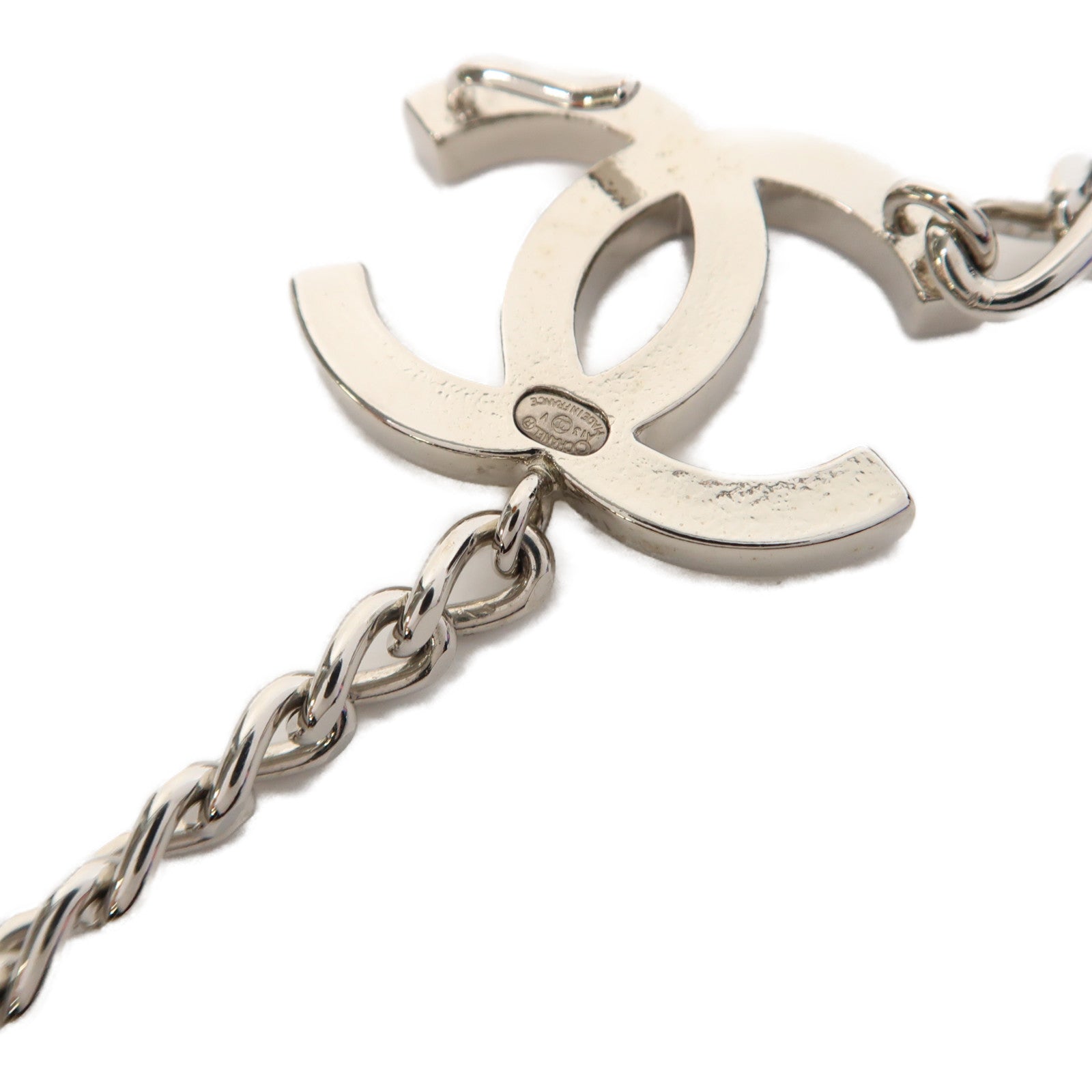 CHANEL 金屬Belt皮帶銀色