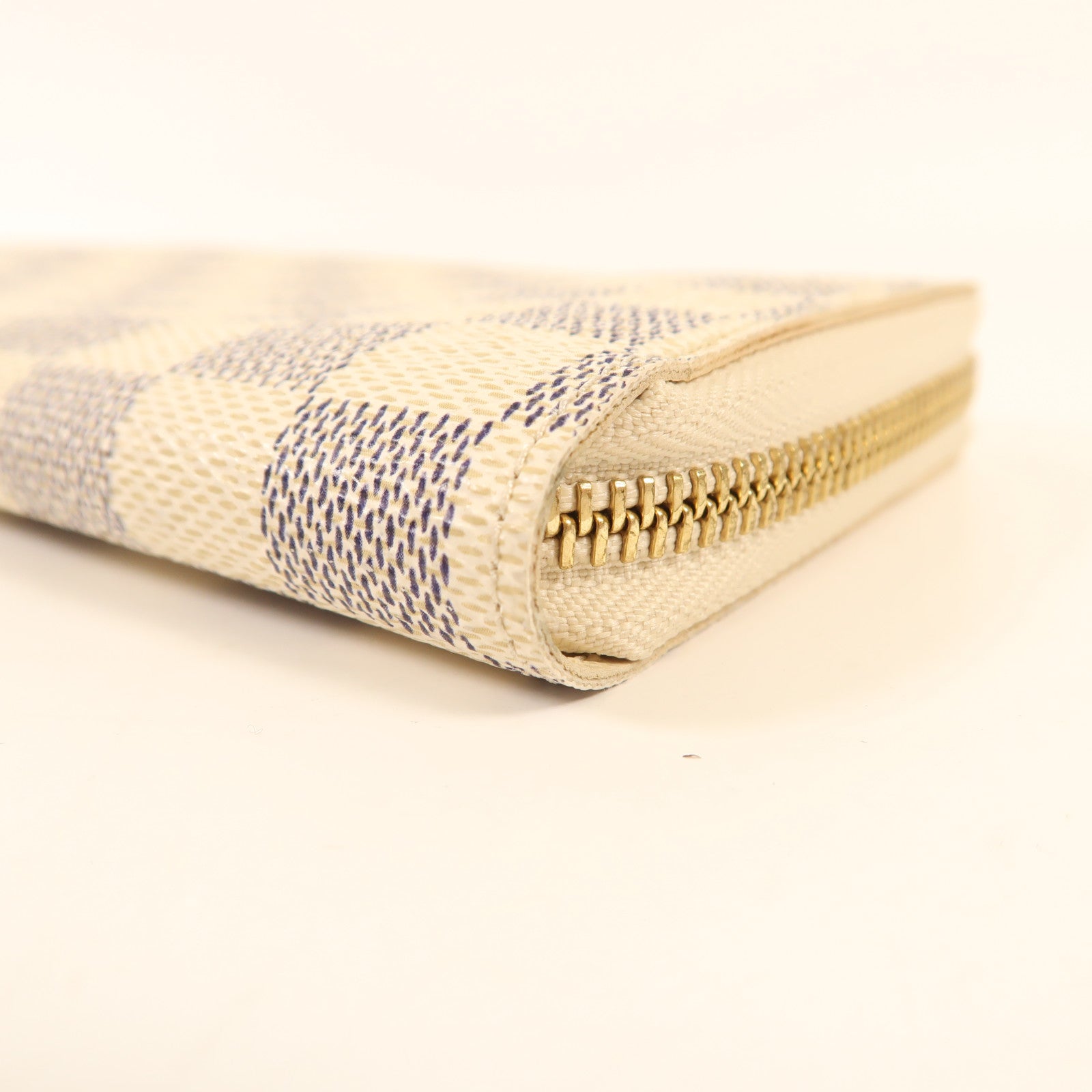 LOUIS VUITTON Damier Azur Zippy Wallet金扣長錢包