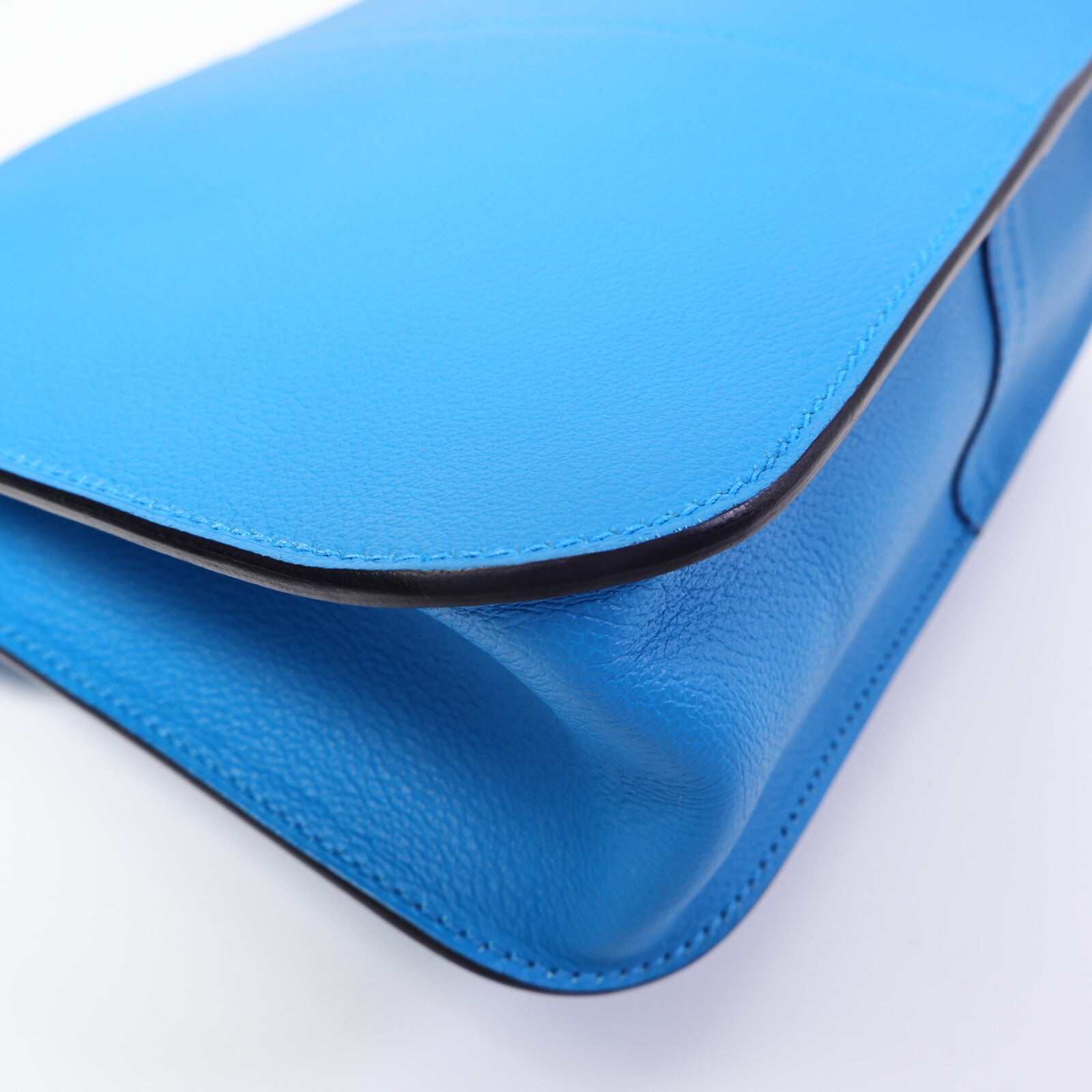 HERMES Evercolor皮革Halzan 25手挽肩背兩用袋Blue Zanzibar
