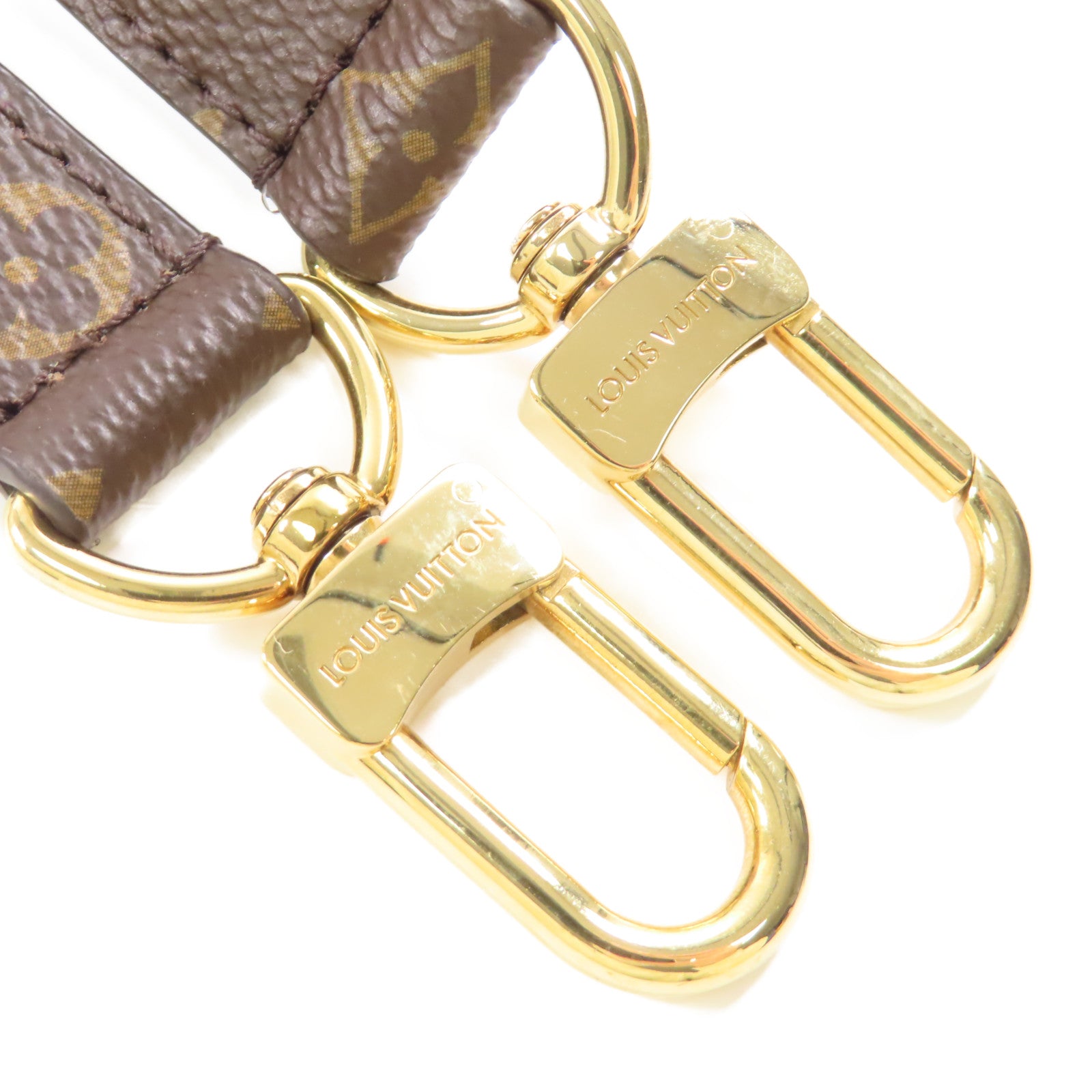 LOUIS VUITTON Monogram Shoulder Strap金扣肩背帶棕色