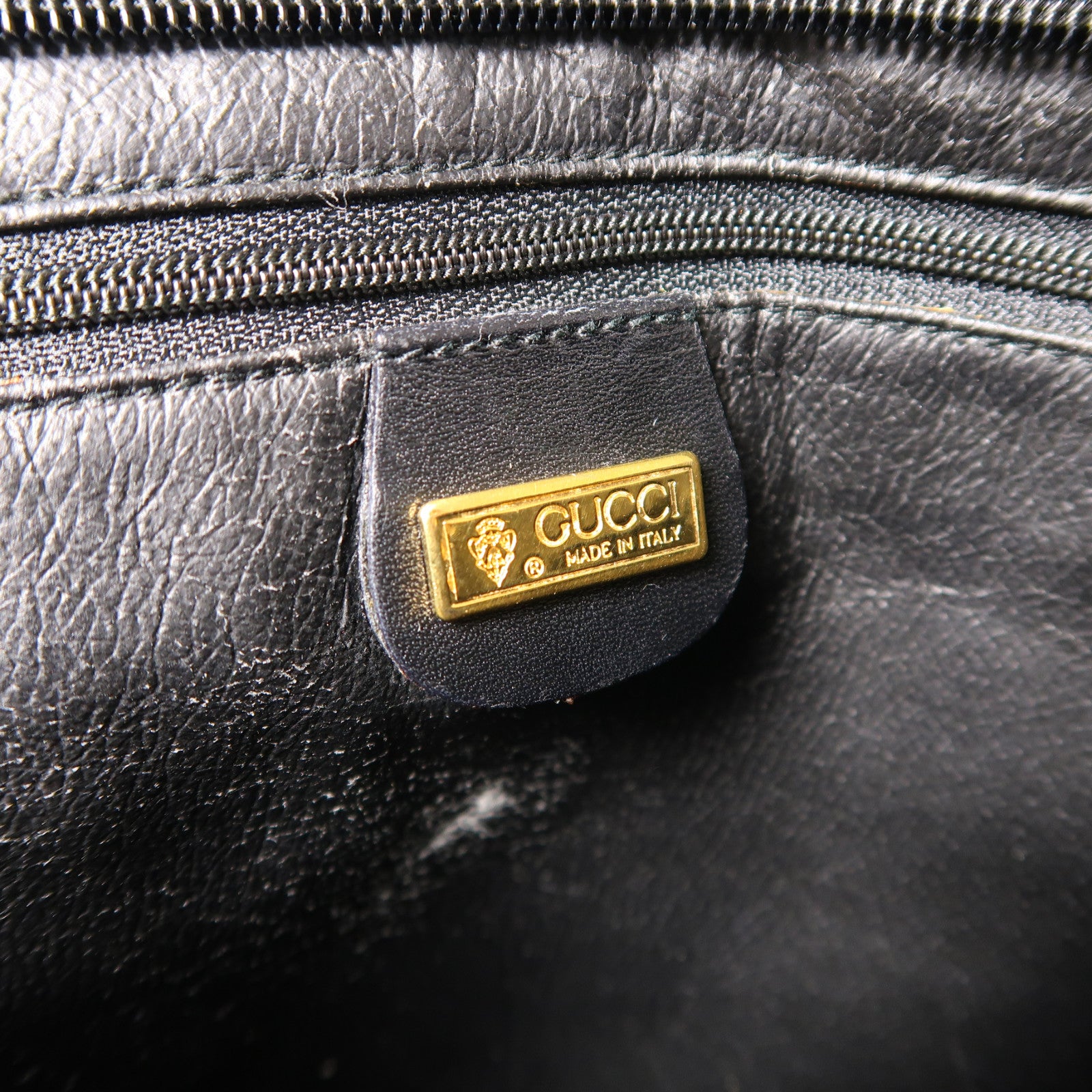 GUCCI 塗層帆布Tote Bag金扣肩背袋黑色