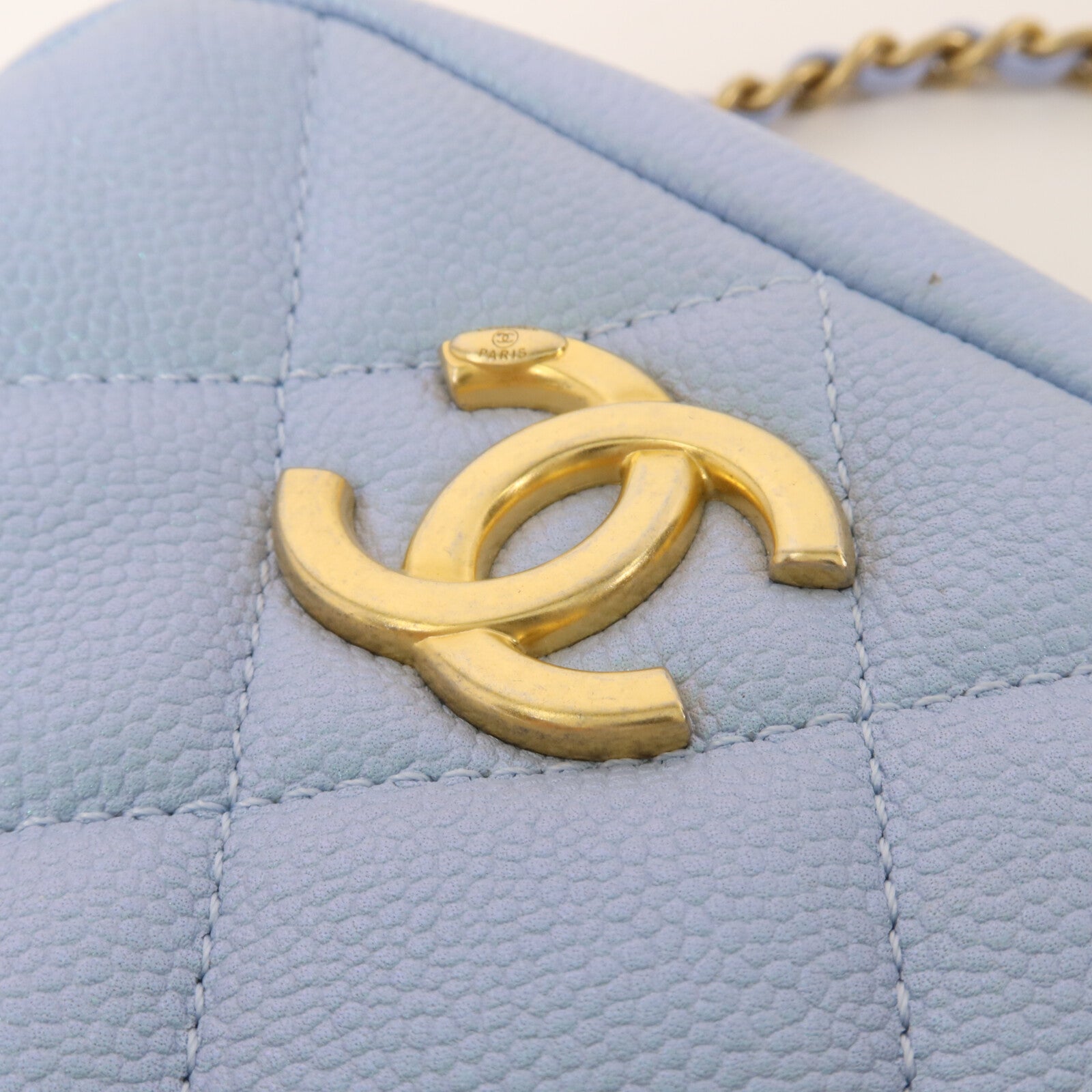 CHANEL 牛皮皮革Mini Camera Bag鏈帶肩背袋
