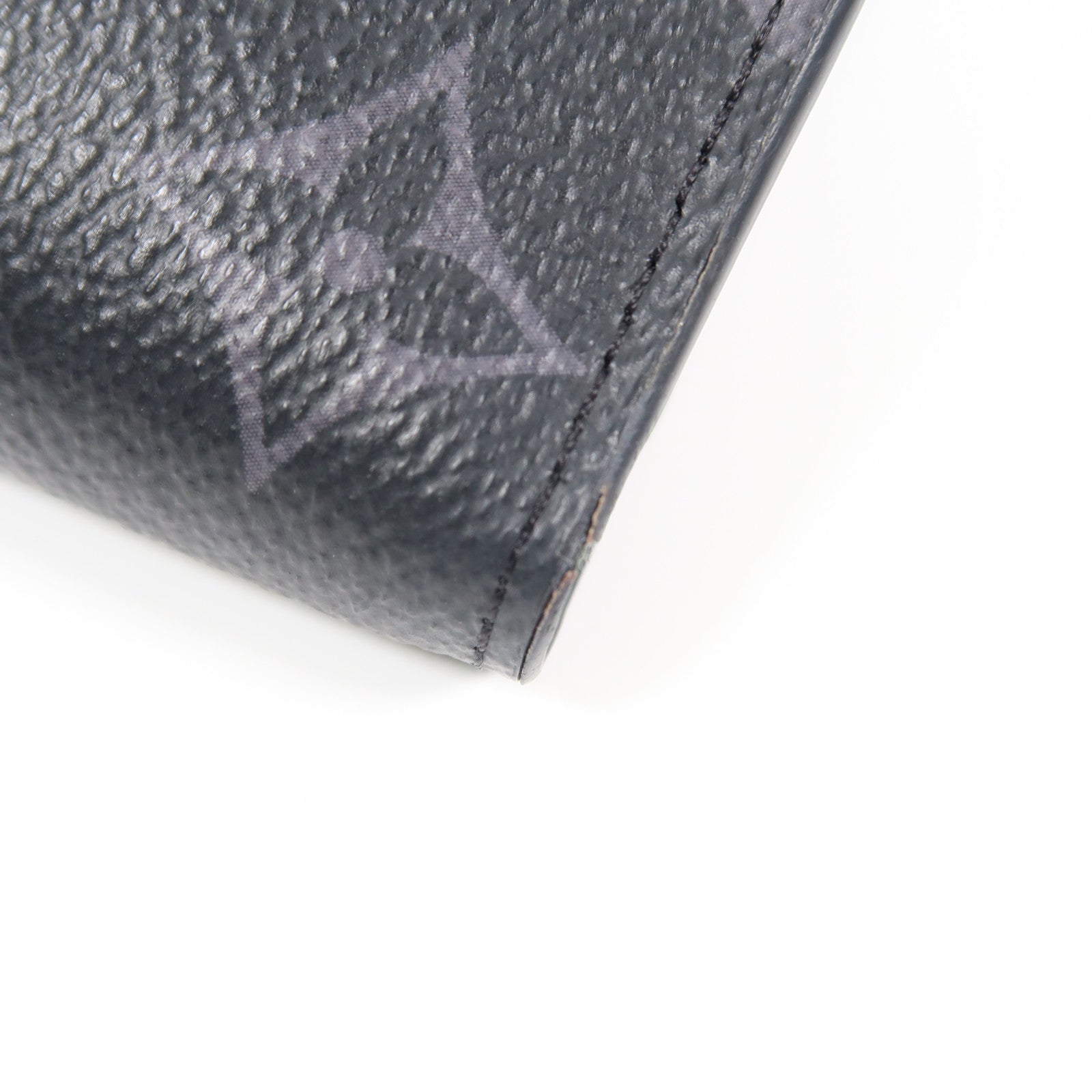 LOUIS VUITTON Monogram Eclipse Brazza Wallet銀扣長錢包黑色