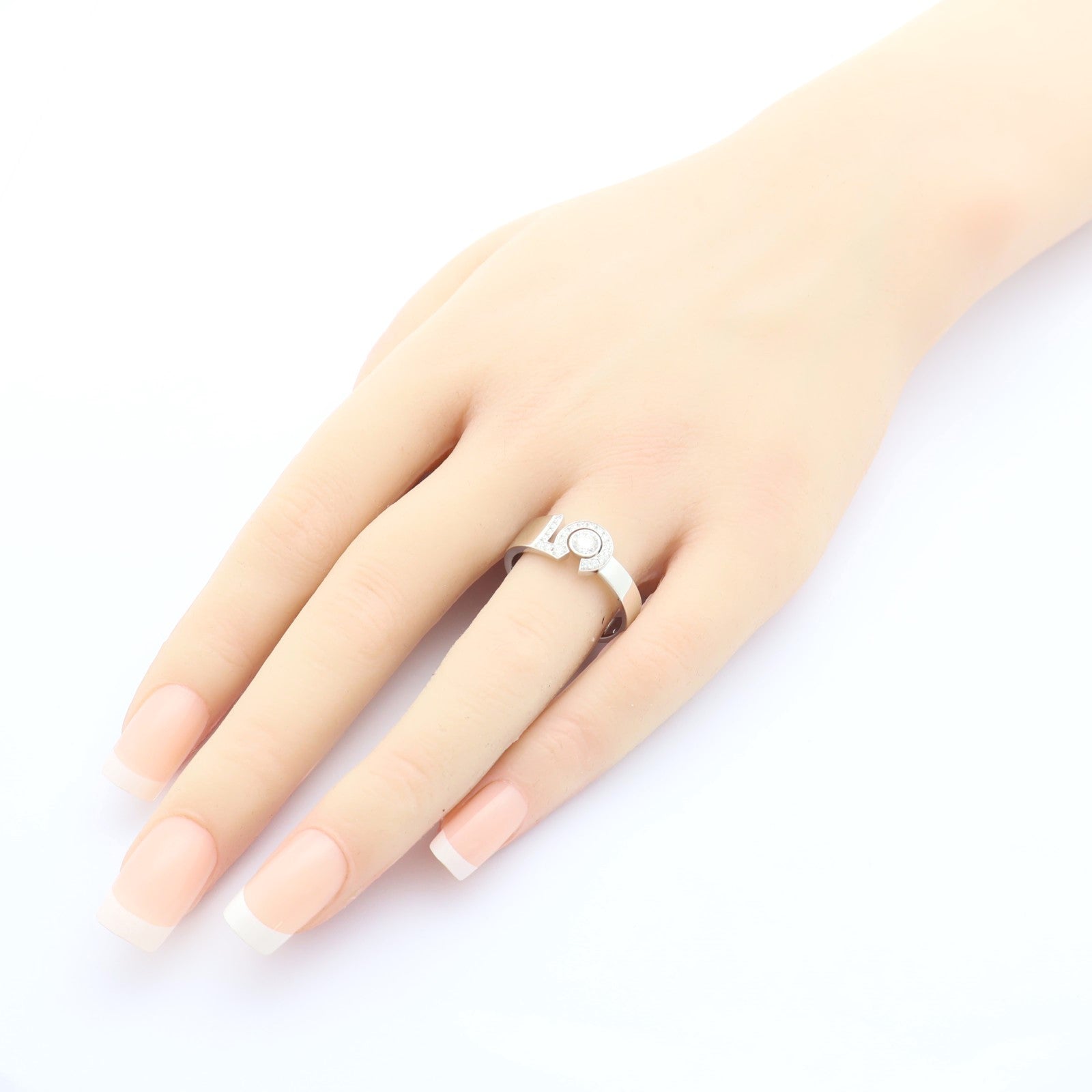 CHANEL 18K白金Eternal N°5 Ring鑽石戒指US#10