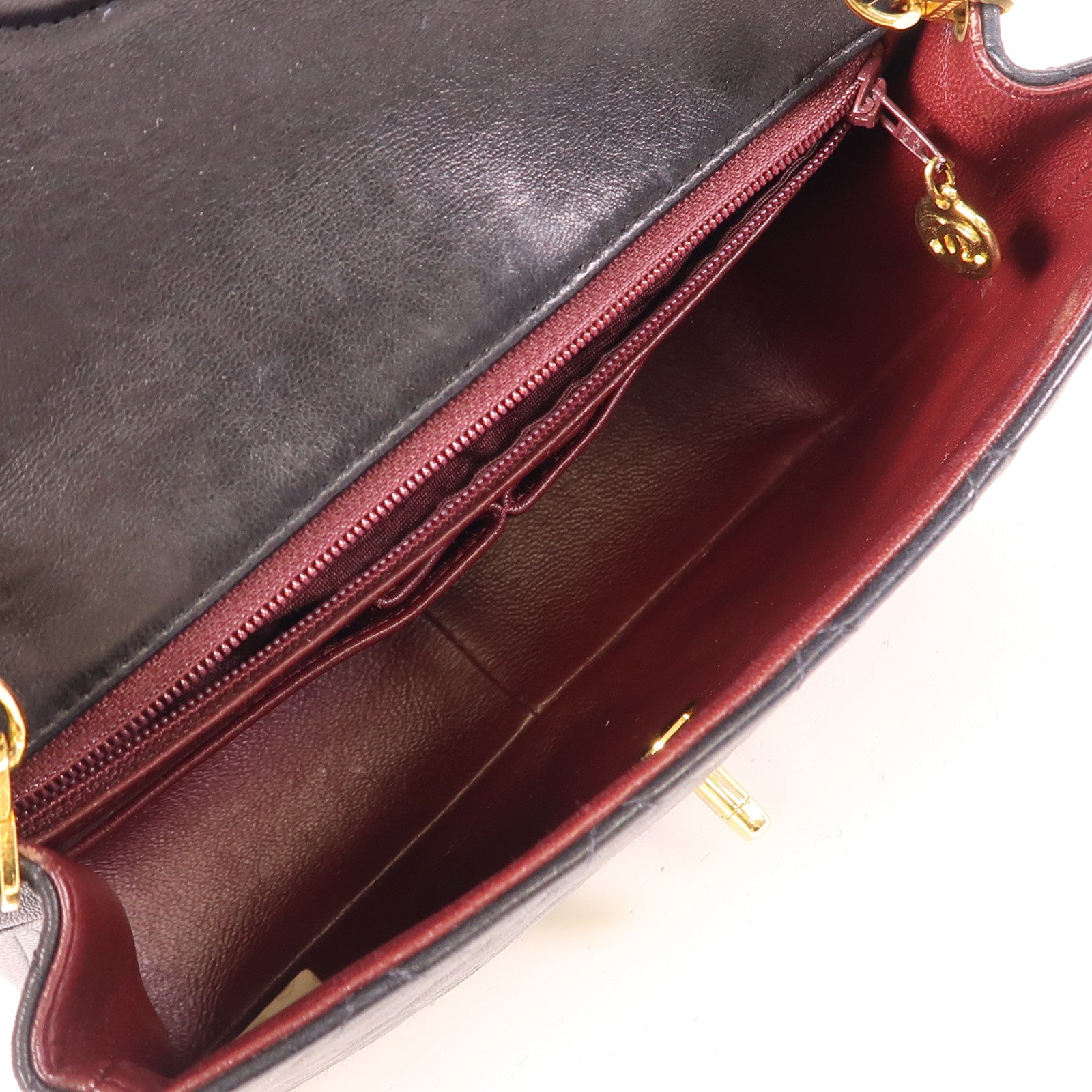 CHANEL 羊皮皮革Vintage Chain Shoulder金扣鏈帶肩背袋