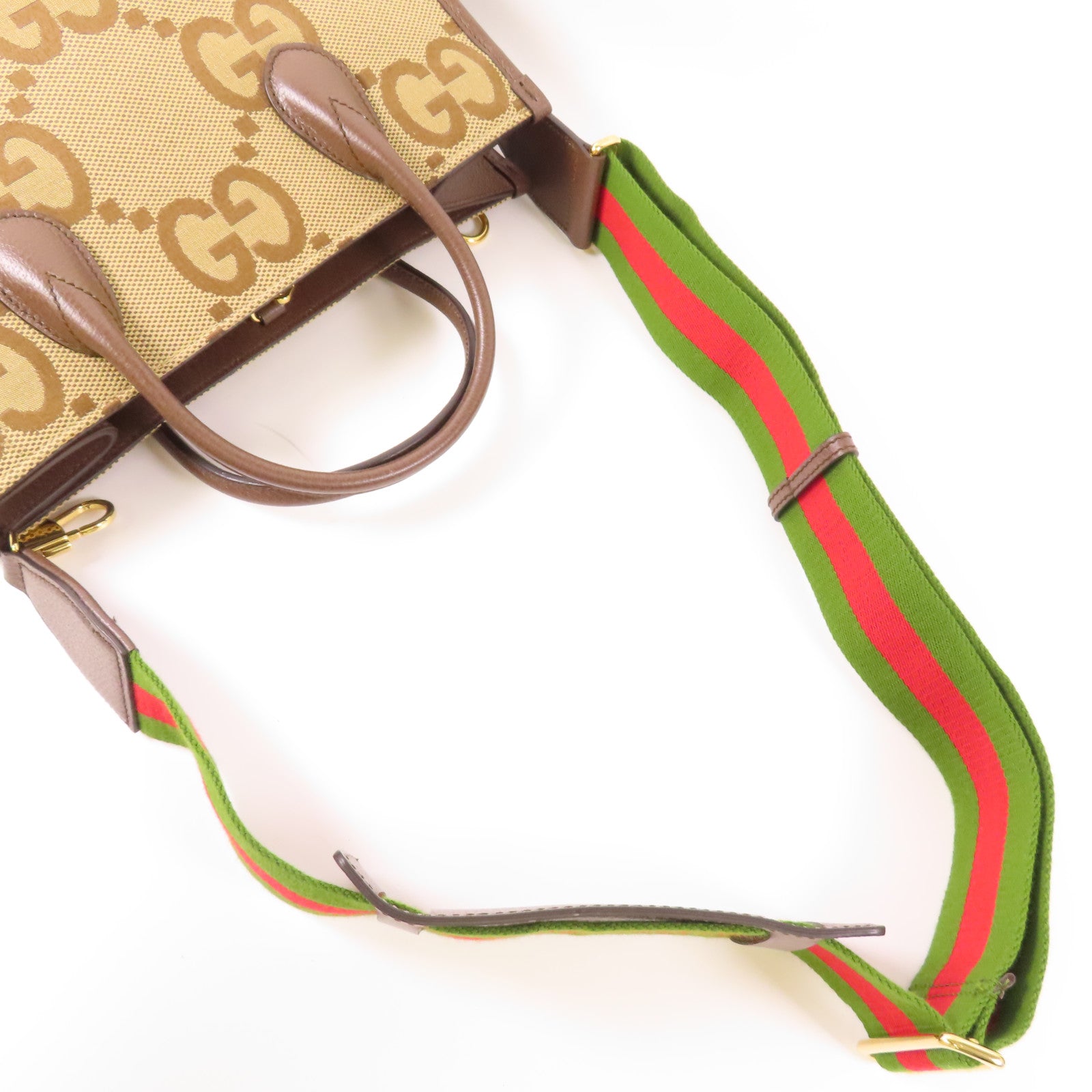 GUCCI 【激減優惠】帆布Jumbo GG Tote Bag金扣手挽肩背兩用袋