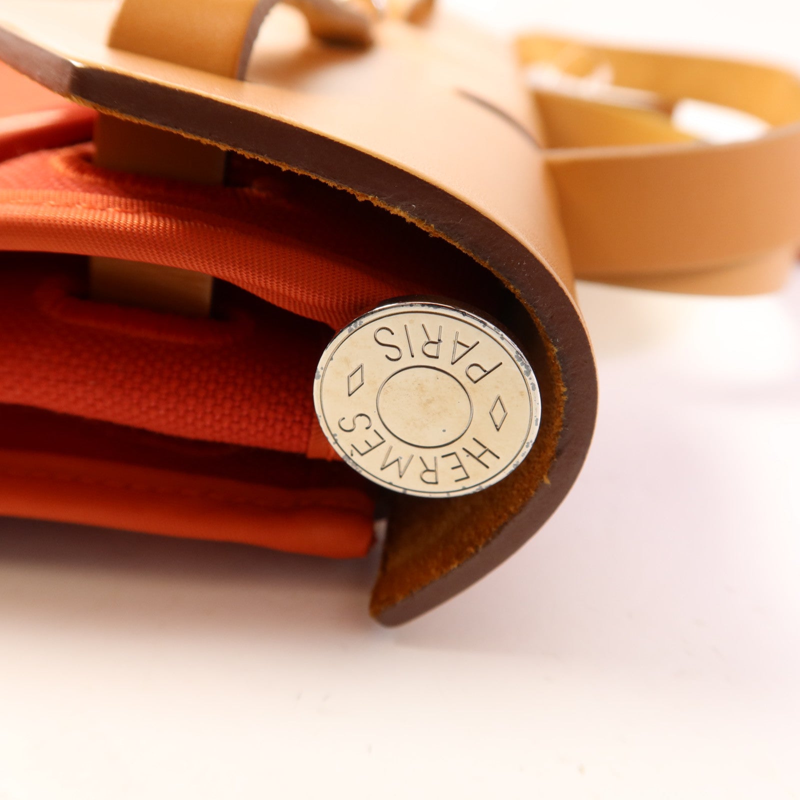 HERMES 帆布Herbag PM銀扣手挽肩背兩用袋