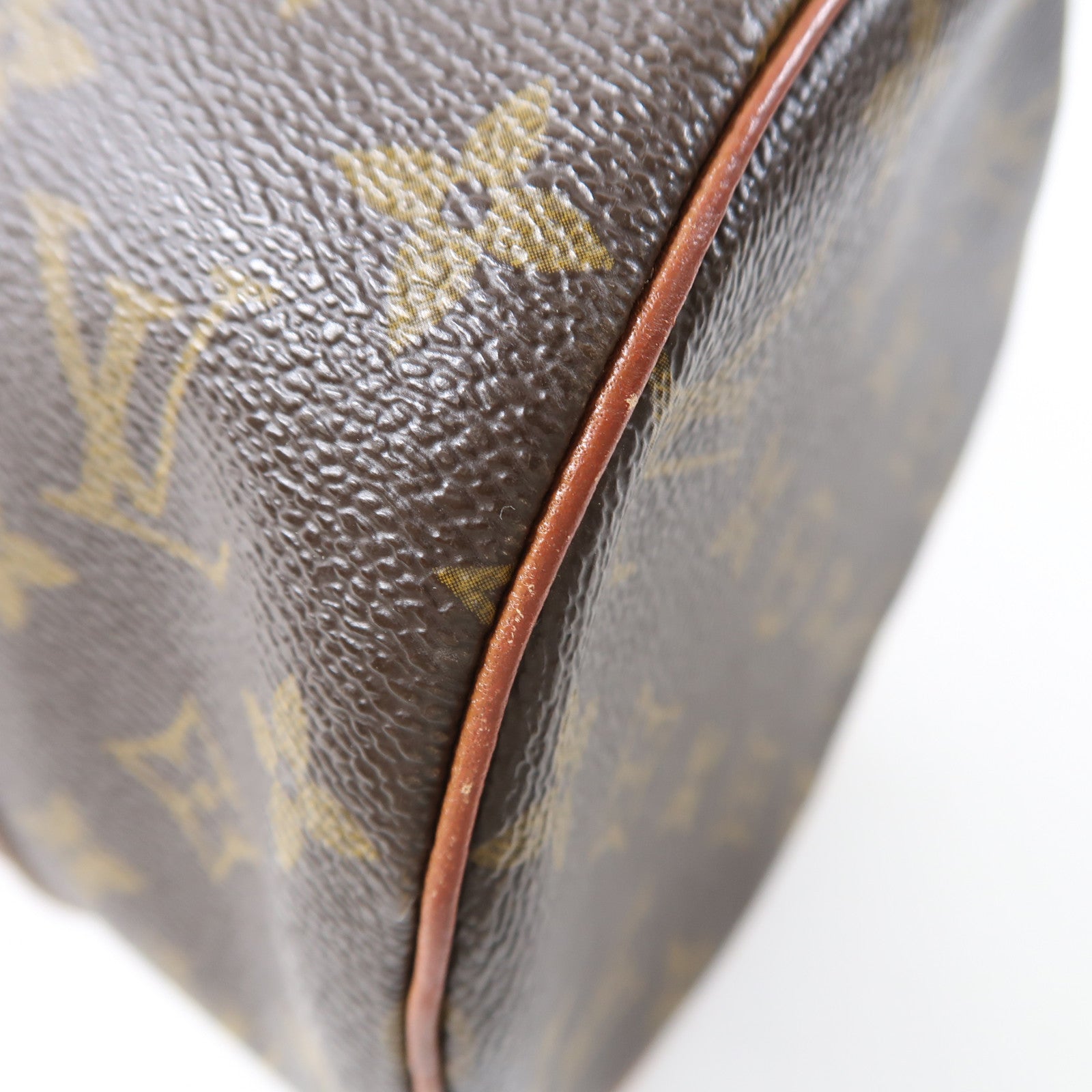 LOUIS VUITTON Monogram Papillon金扣手挽袋棕色