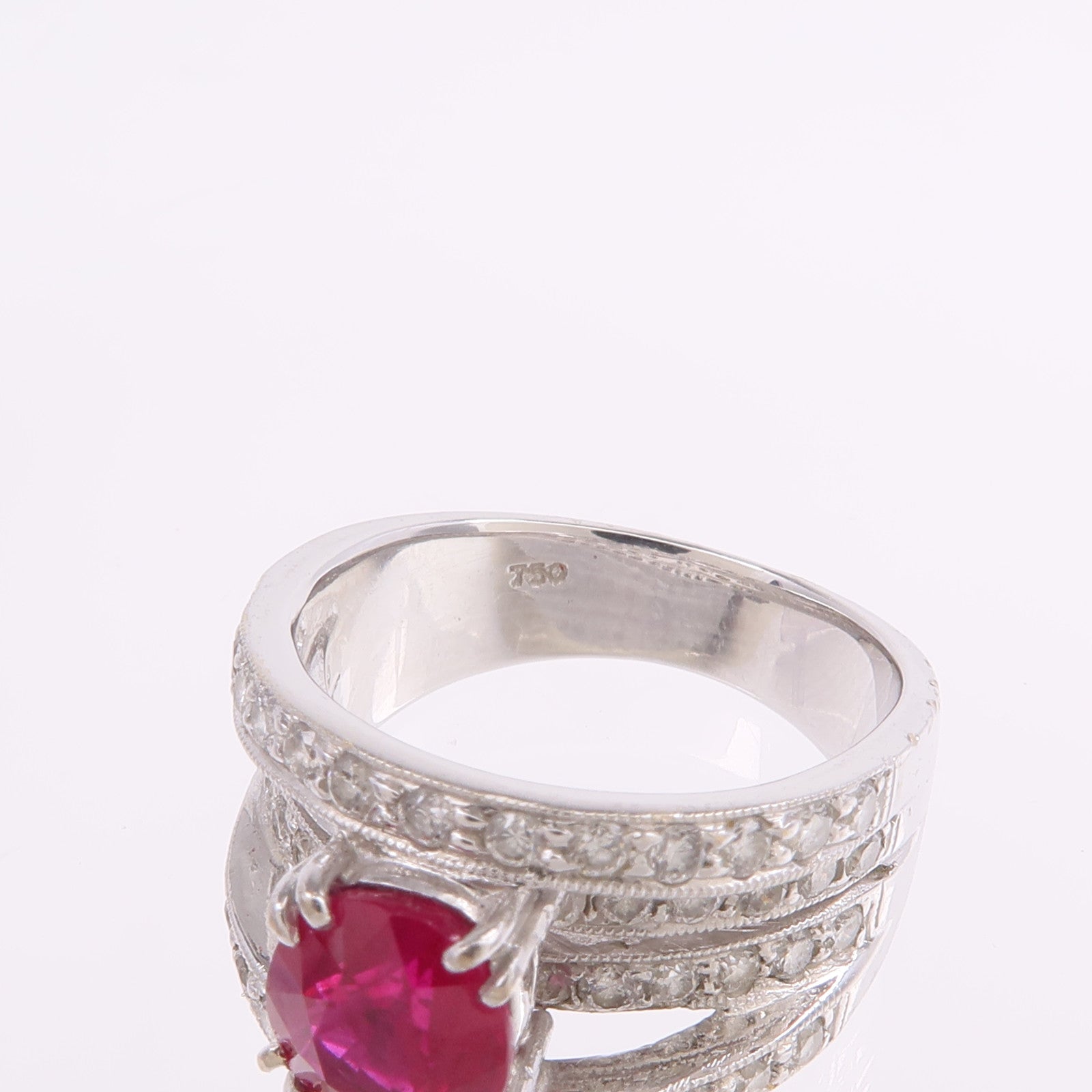 JEWELRY 18K白金Crystal Diamond Ring水晶/鑽石戒指US#4.75