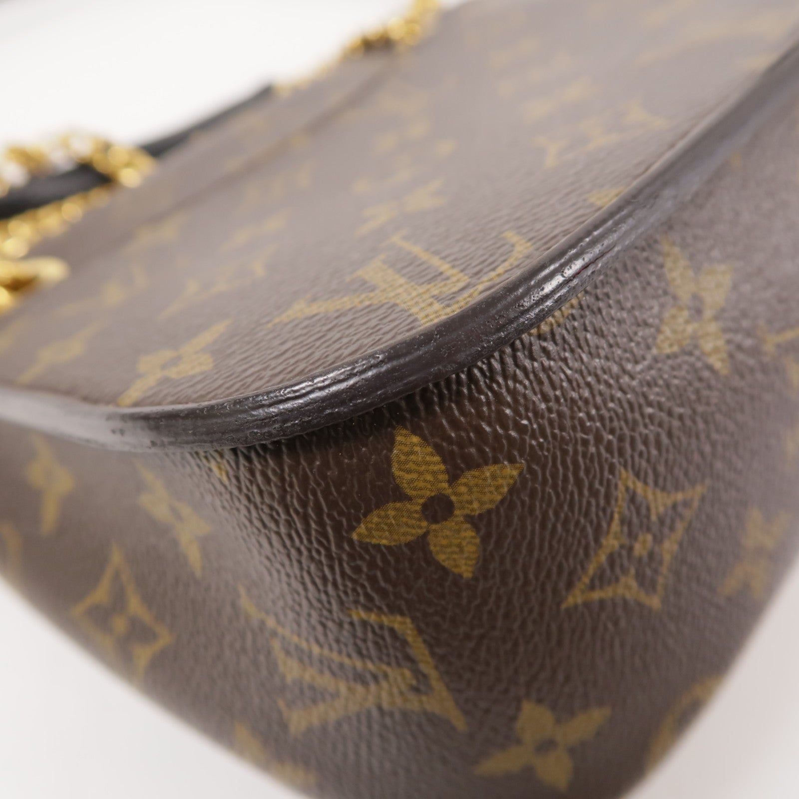 LOUIS VUITTON LV GHW Passy Chain Shoulder Bag M45592 Monogram Brown