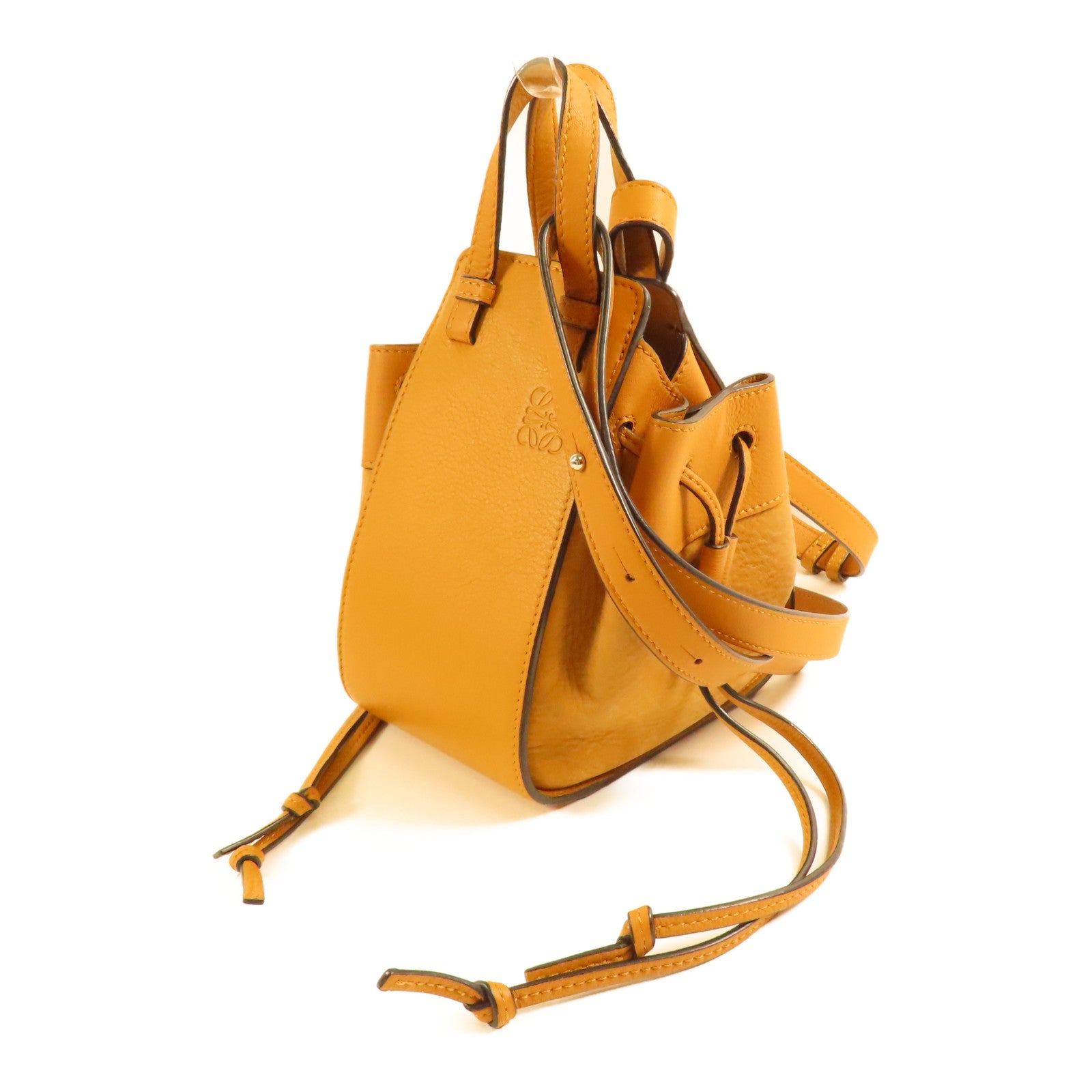 LOEWE Hammock Mini 2Way Shoulder Bag Handbag Calfskin Leather Brown