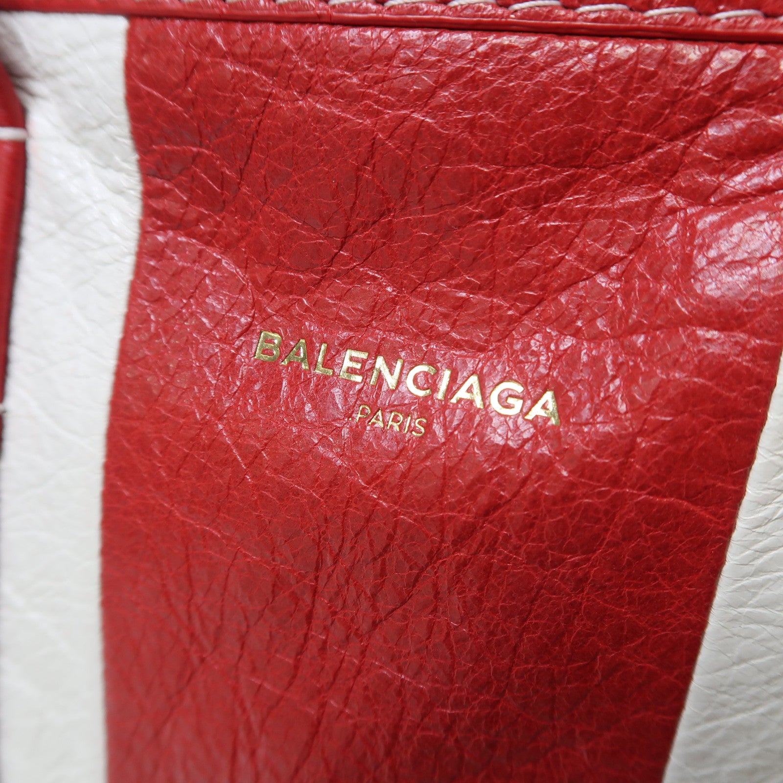 BALENCIAGA 牛皮Bazar Bag銀扣肩背袋藍色/紅色/白色
