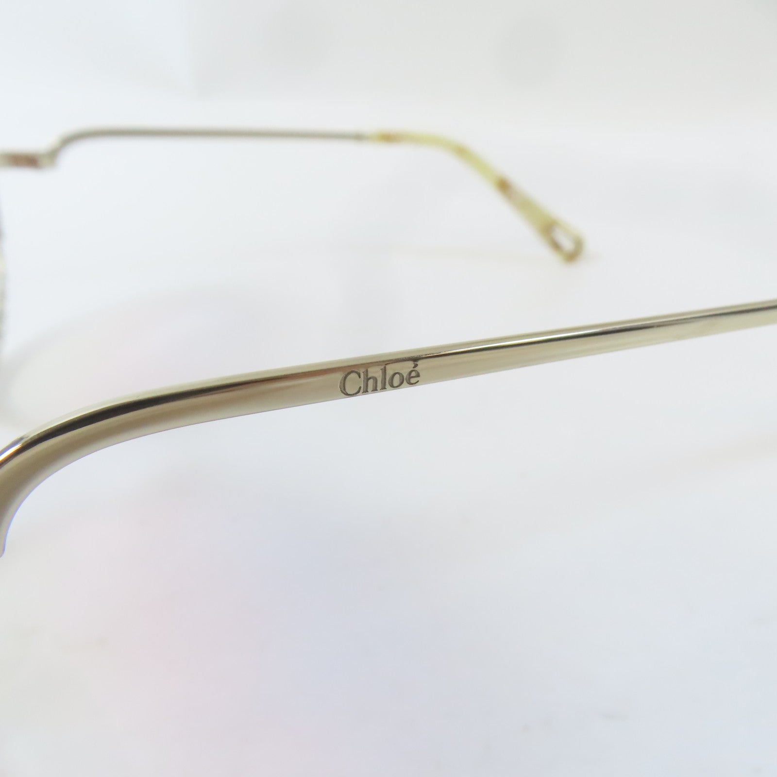 Chloe PVC/金屬Sunglasses太陽眼鏡金色/米白色
