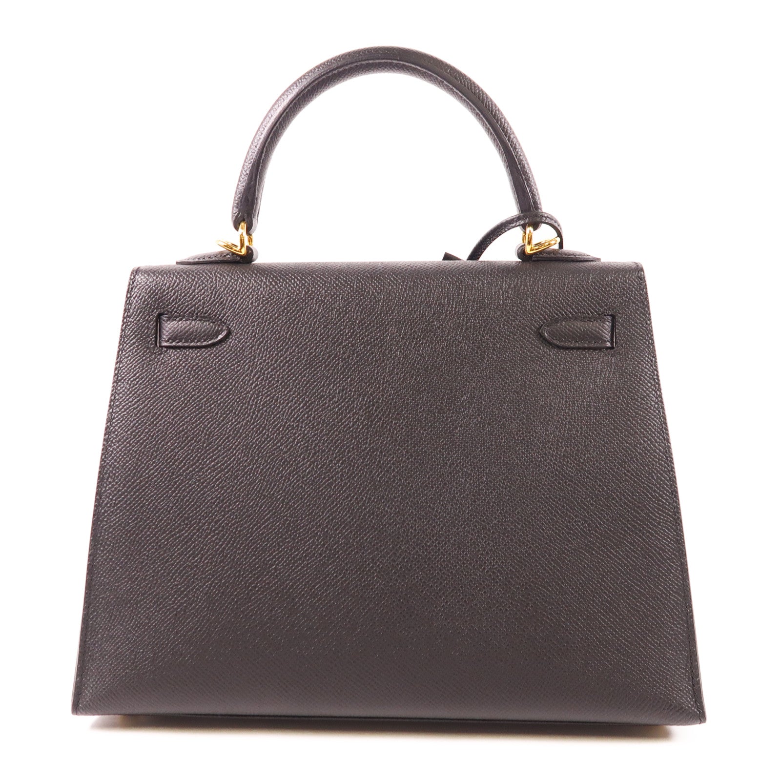 HERMES Epsom皮革Kelly 25金扣手挽肩背兩用袋Noir