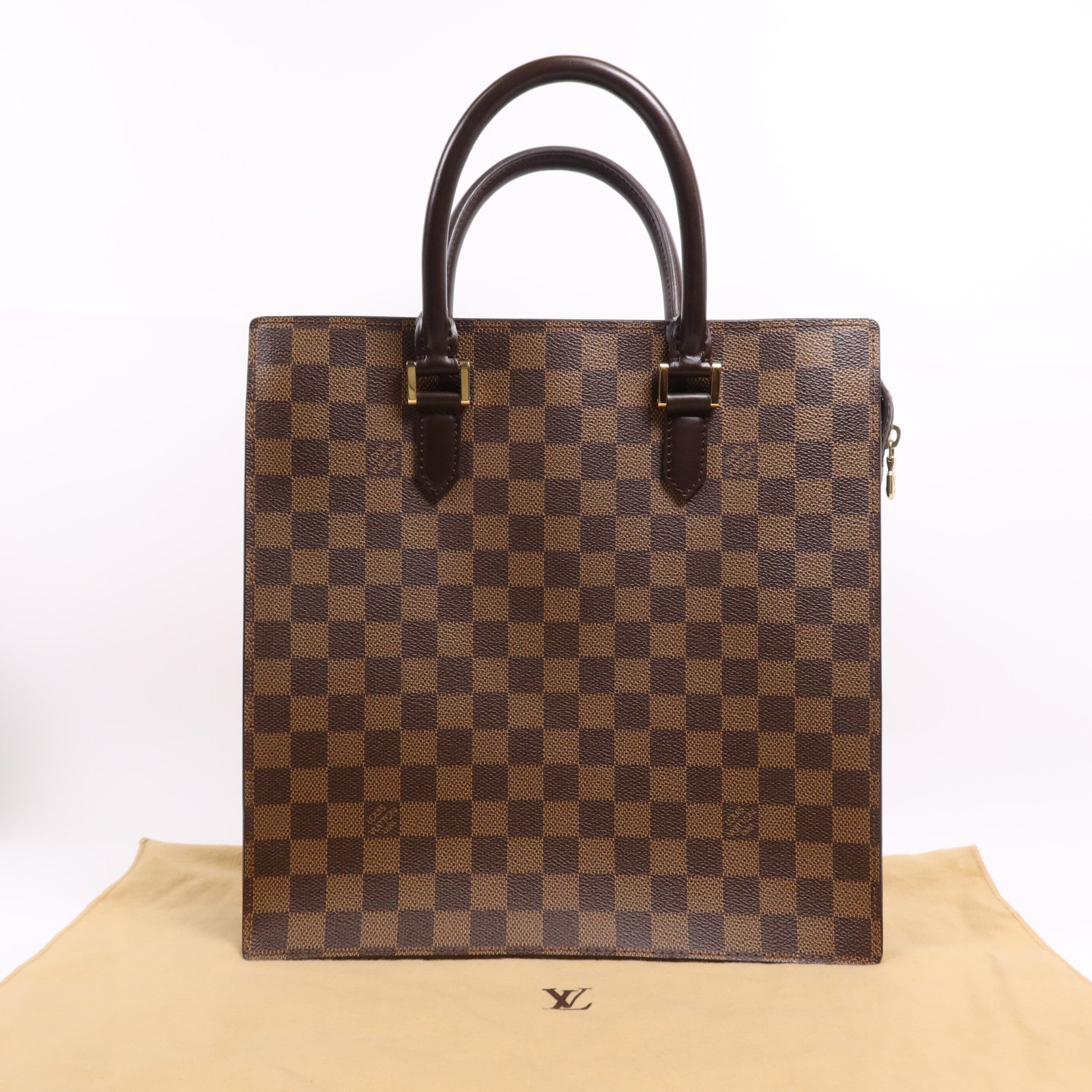 LOUIS VUITTON Damier Venice PM金扣手挽袋
