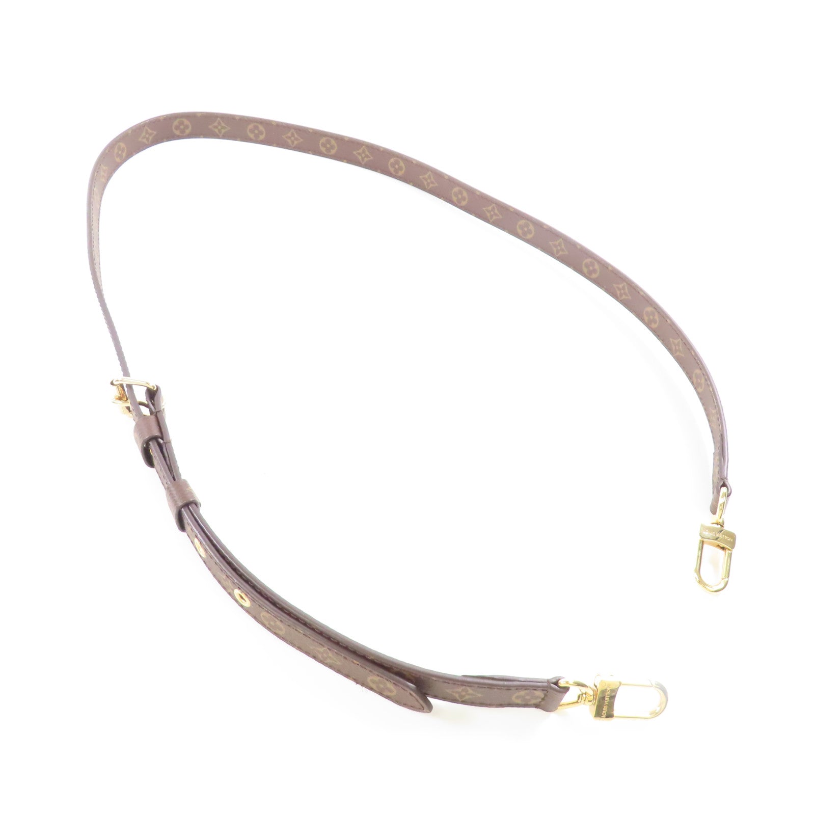LOUIS VUITTON Monogram Shoulder Strap金扣肩背帶棕色