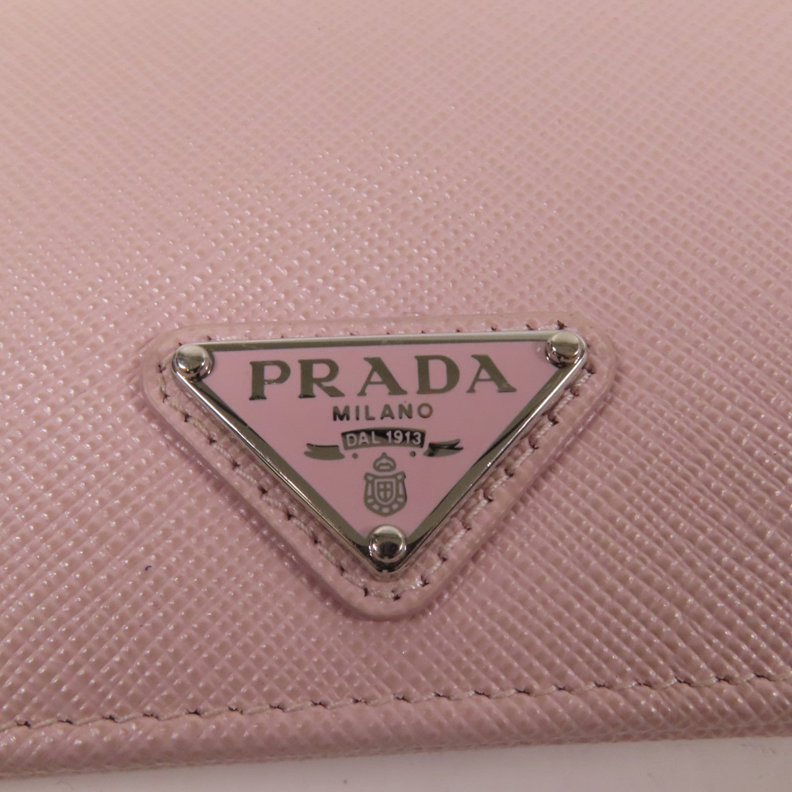 PRADA Saffiano皮革Wallet銀扣錢包
