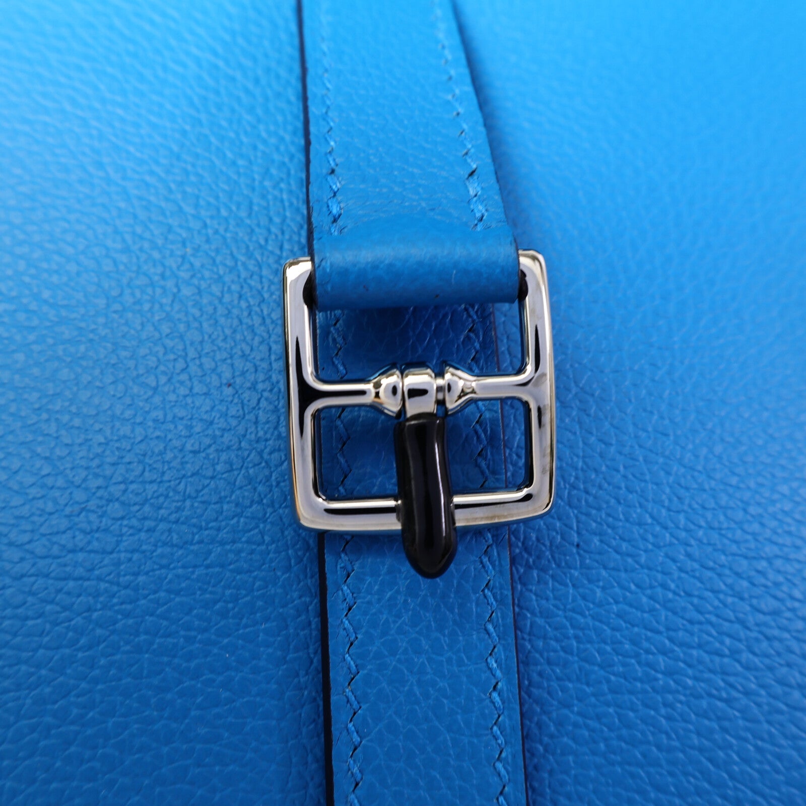 HERMES Evercolor皮革Halzan 25手挽肩背兩用袋Blue Zanzibar