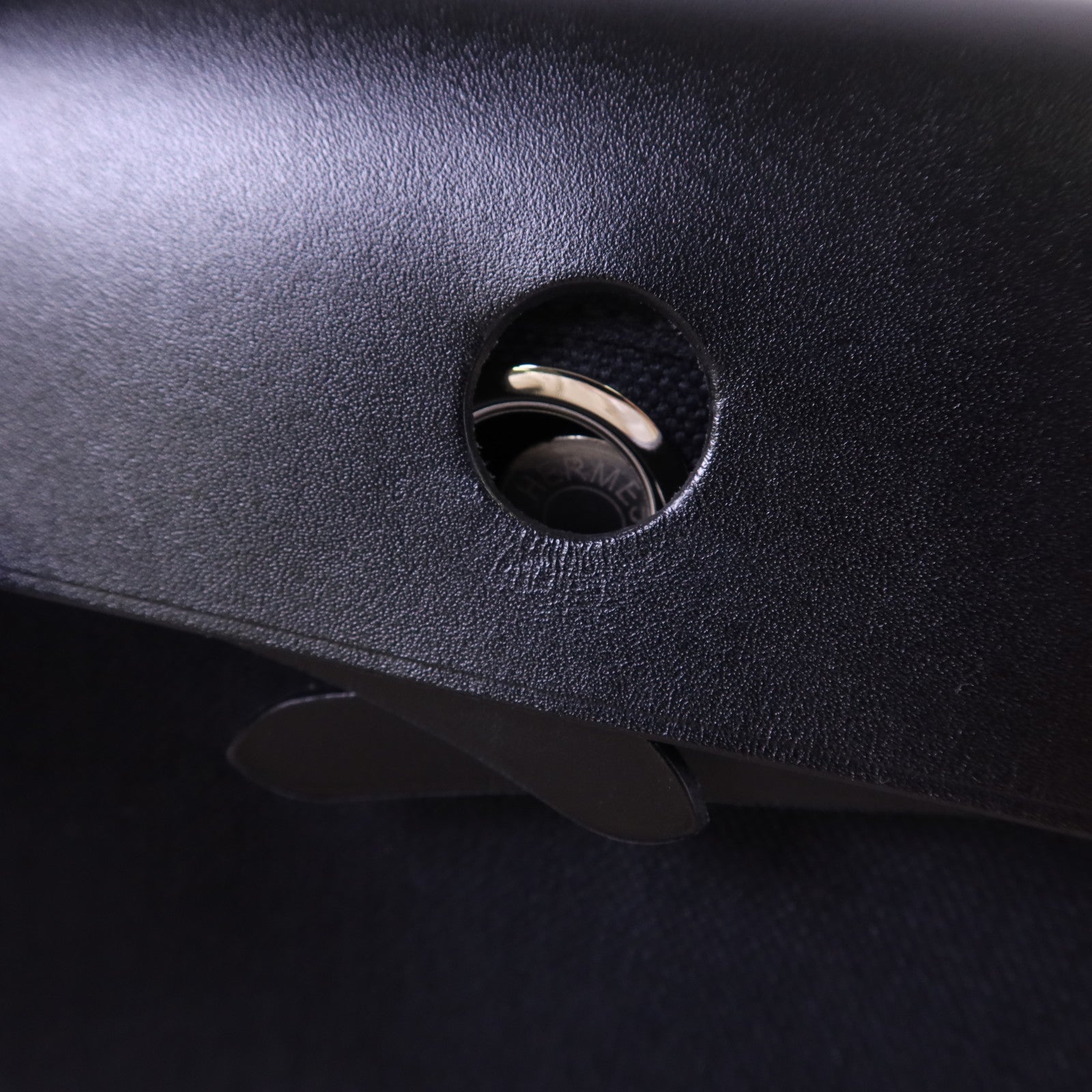 HERMES 帆布Mini Herbag銀扣肩背袋Noir