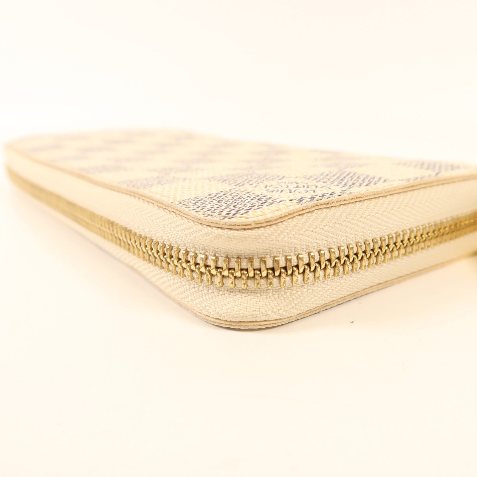 LOUIS VUITTON Damier Azur Zippy Wallet金扣長錢包