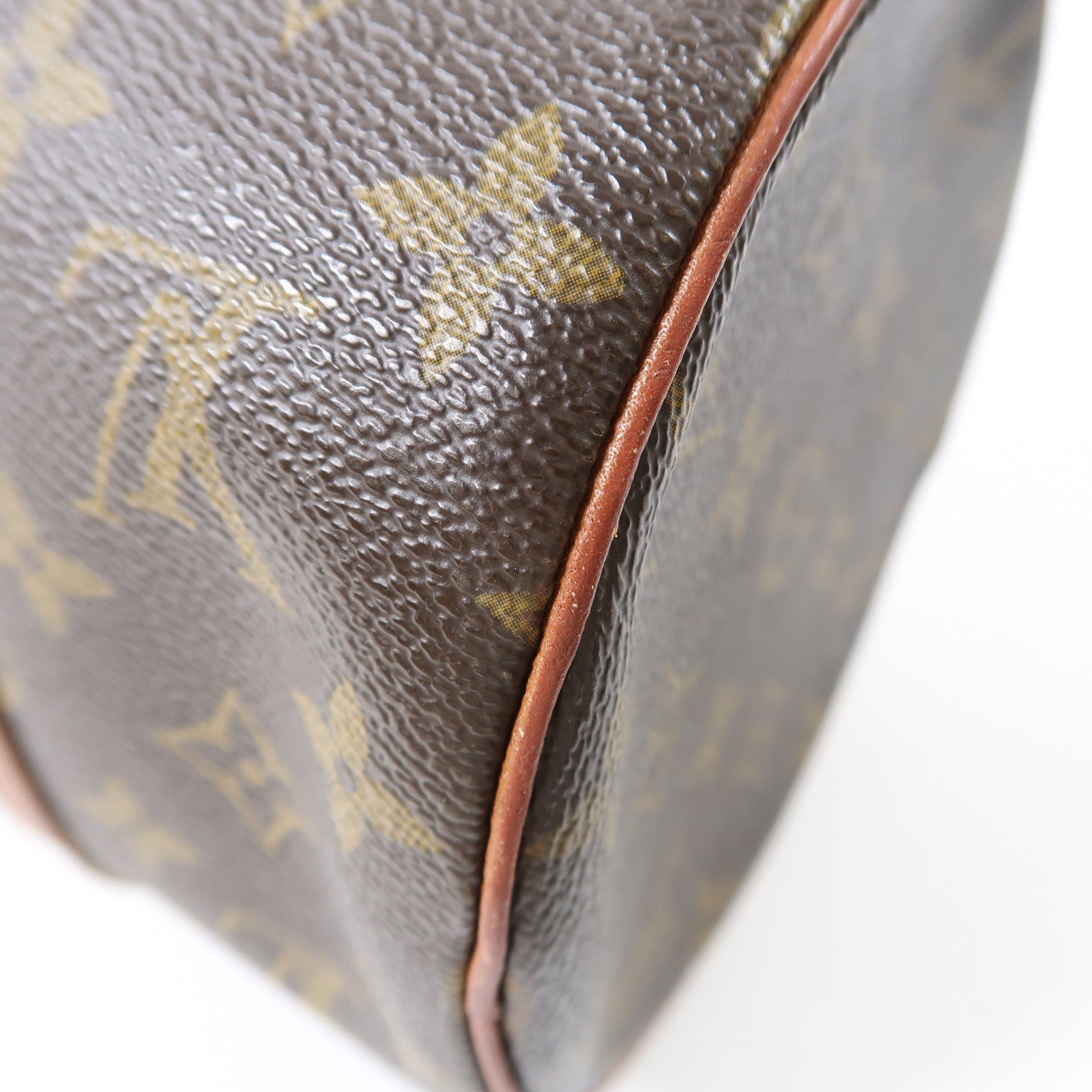 LOUIS VUITTON Monogram Papillon金扣手挽袋棕色