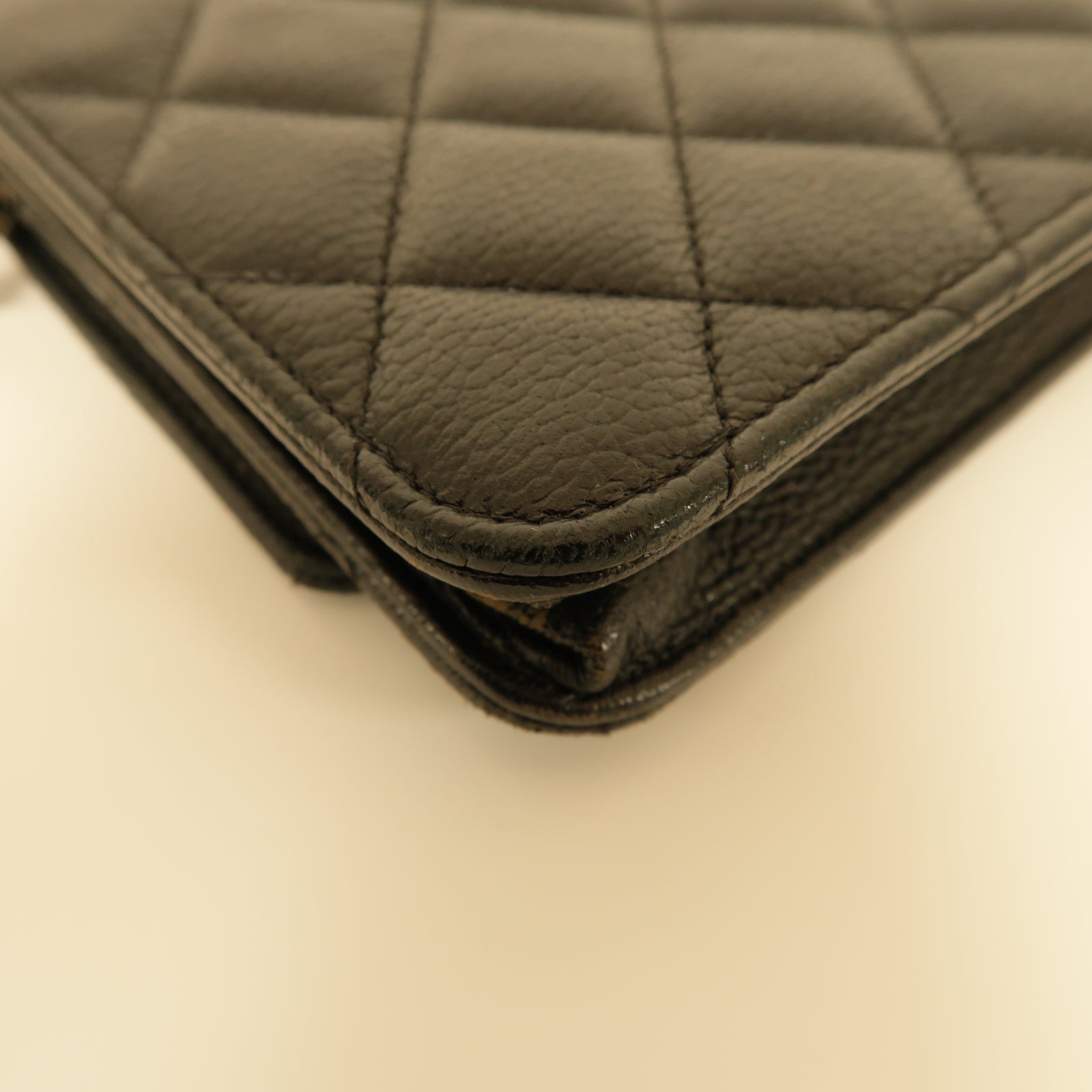 CHANEL 【激減優惠】菱格Caviar皮革WOC Shoulder Bag銀扣鏈帶肩背袋黒色