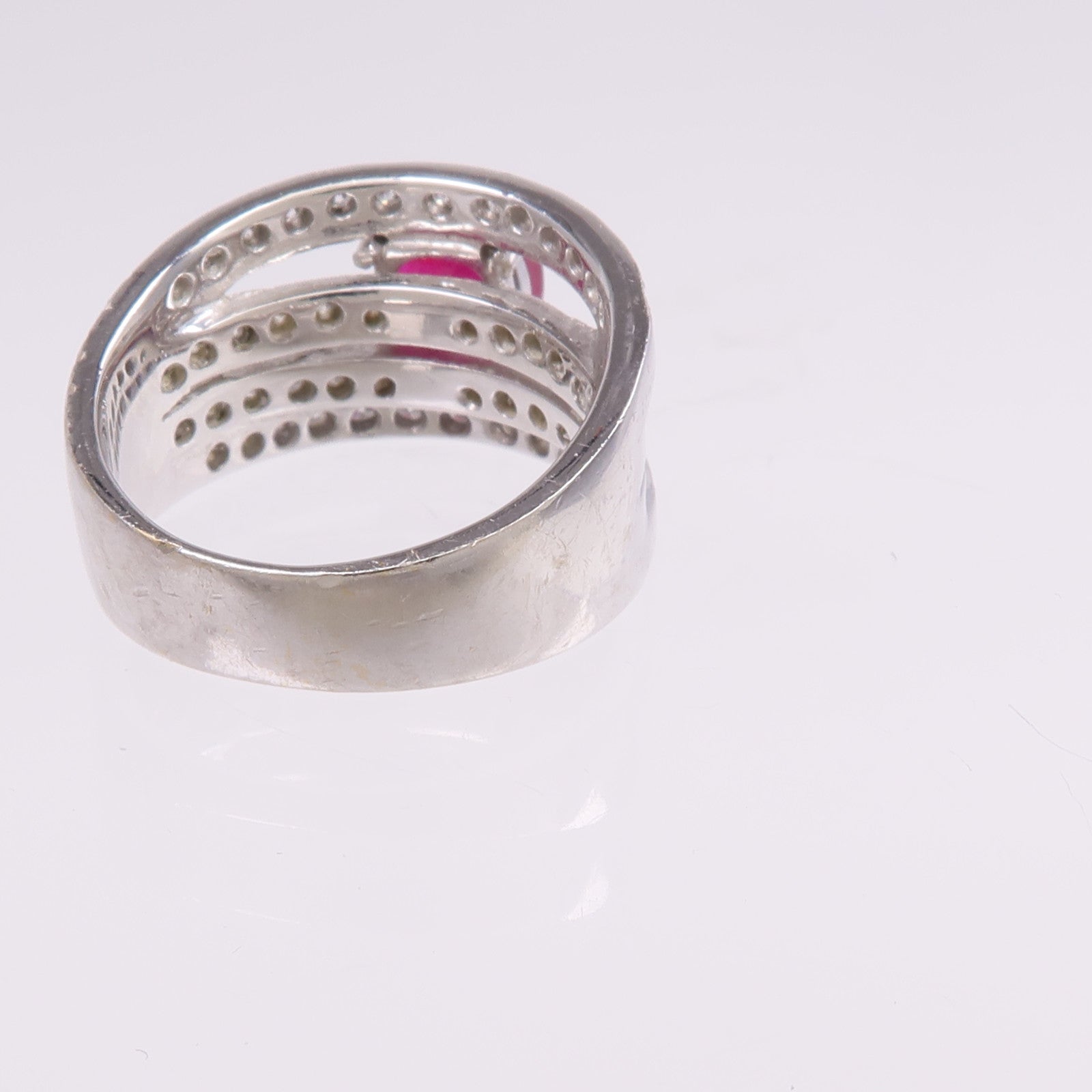 JEWELRY 18K白金Crystal Diamond Ring水晶/鑽石戒指US#4.75
