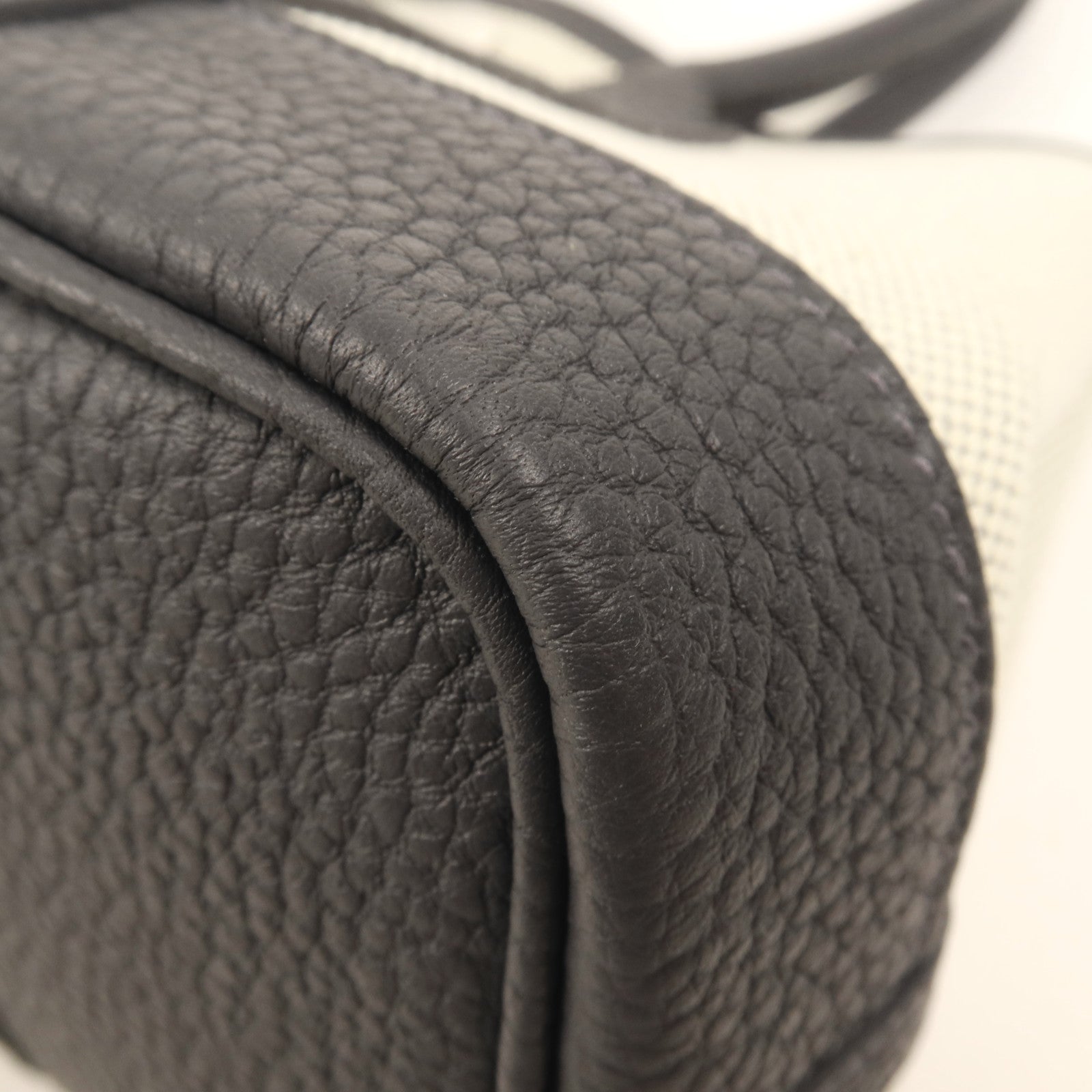 HERMES 帆布Mini Graden Party銀扣手挽袋Ardoise