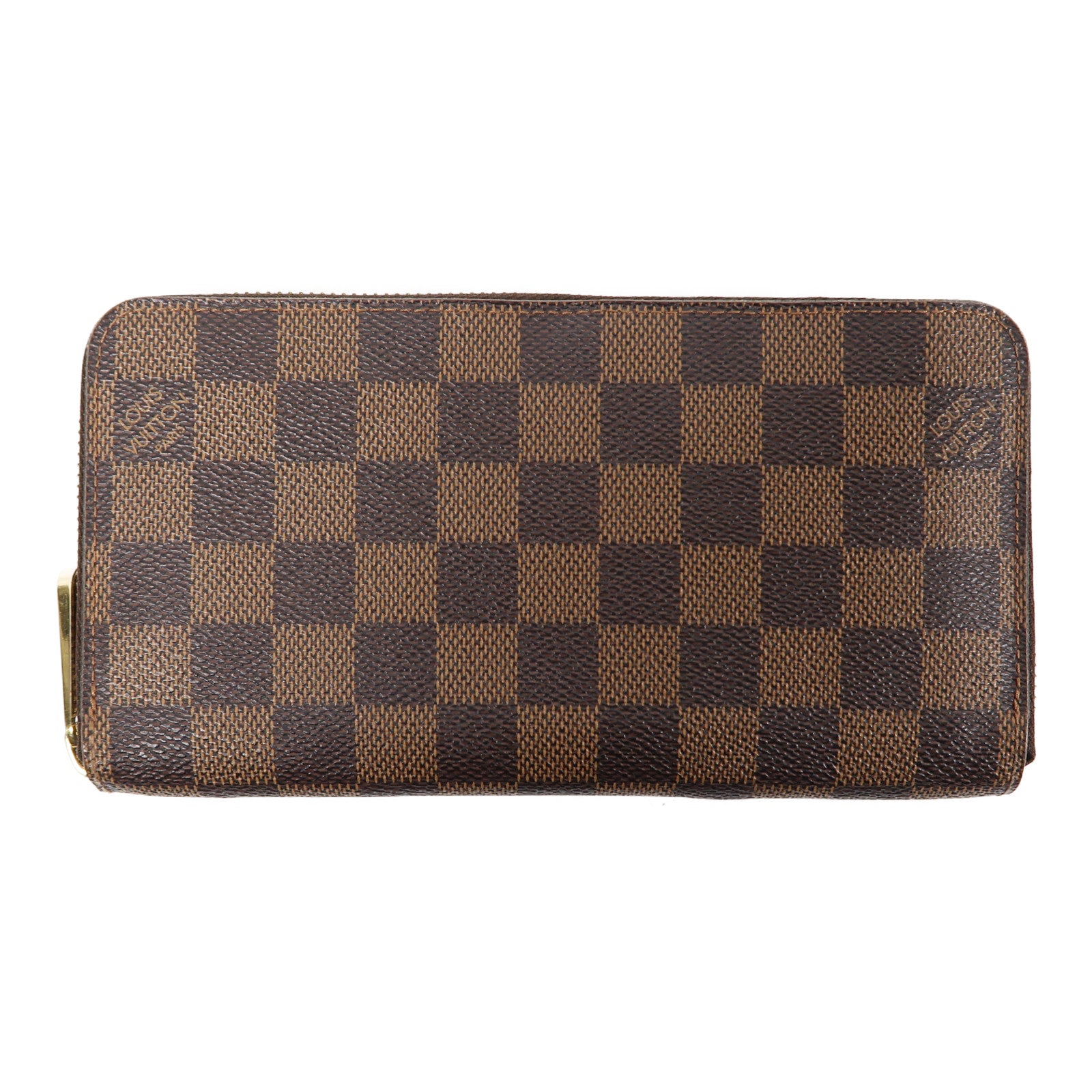 LOUIS VUITTON Damier Zipper Wallet金扣長錢包啡色