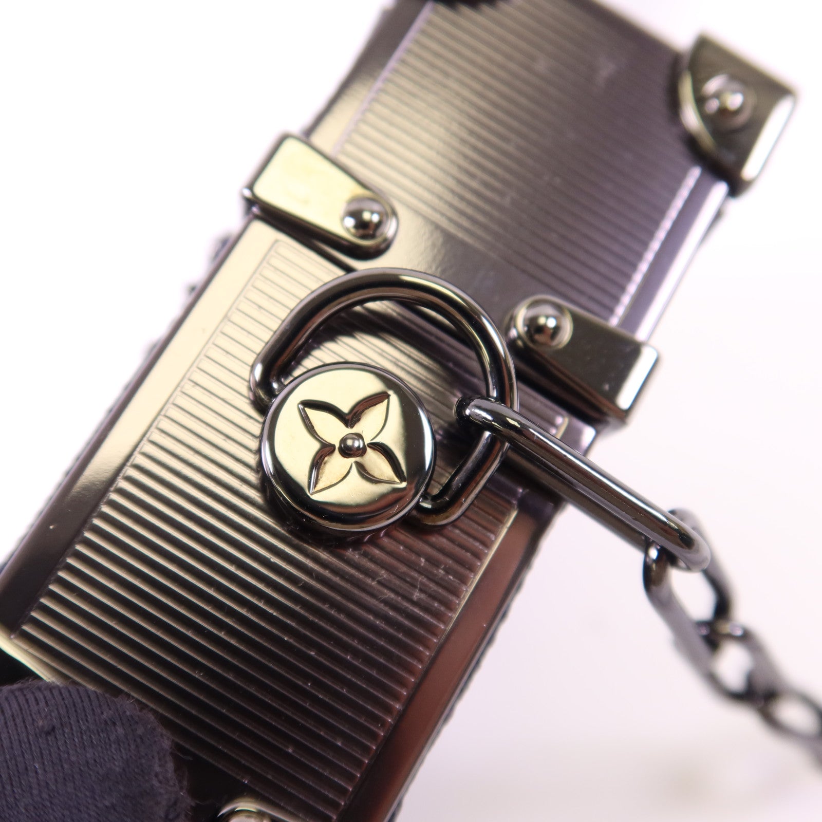 LOUIS VUITTON Monogram Eclipse Trunk Box Chain Shoulder鏈帶肩背袋